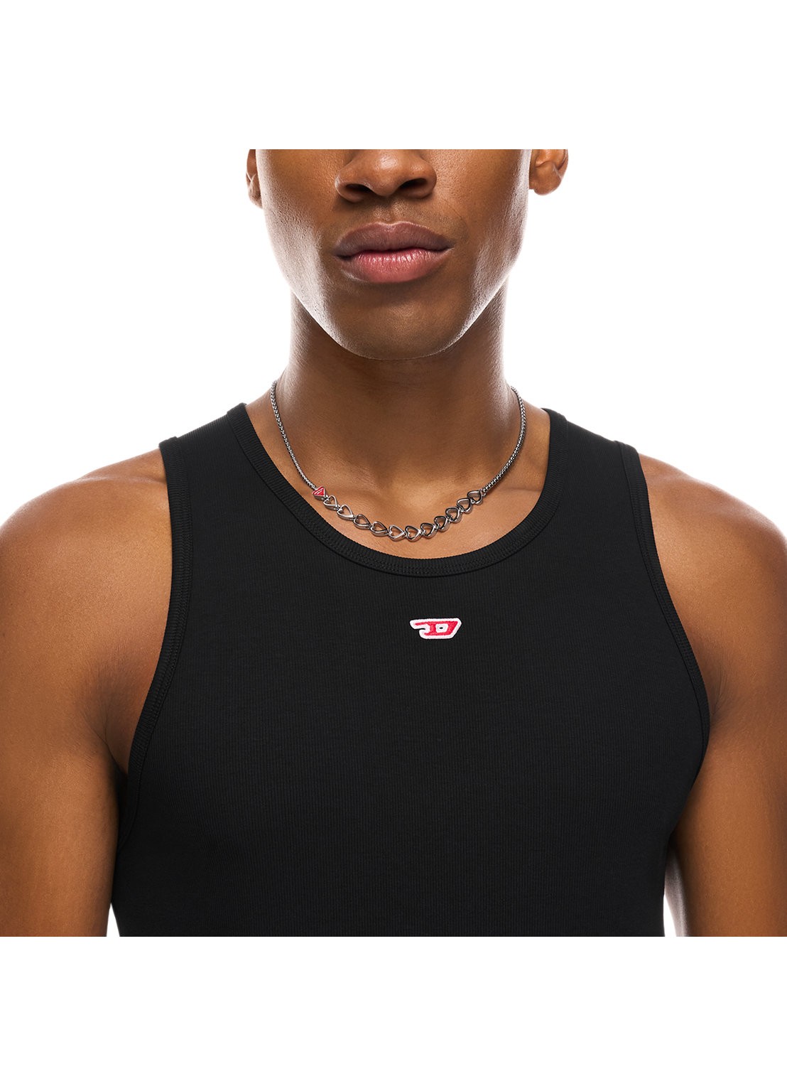 Diesel D Logo ketting DX1666040 - detail 4 zilver