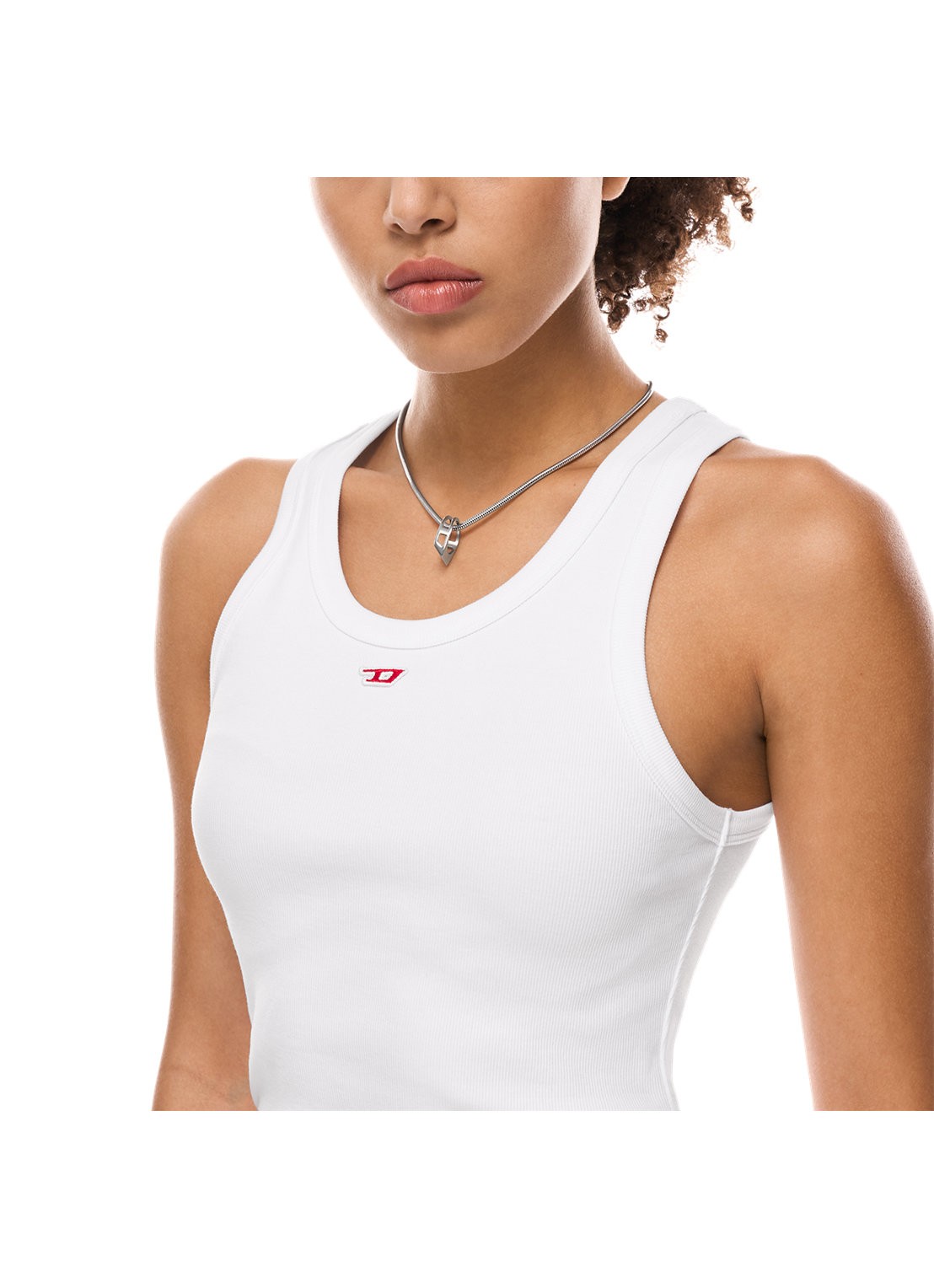 Diesel D Logo ketting DX1672040 - detail 3 zilver