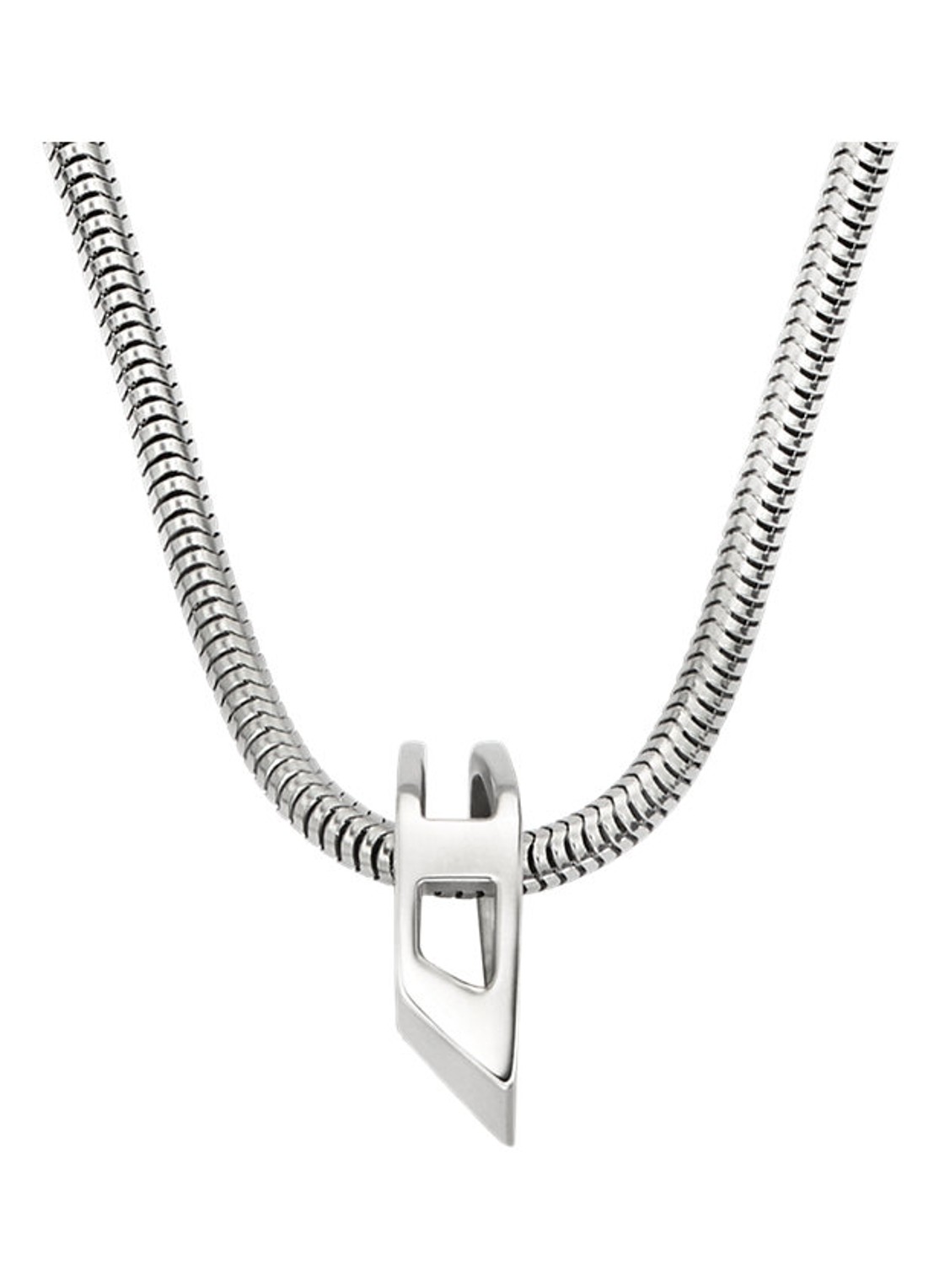 Diesel D Logo ketting DX1672040 - voorkant zilver