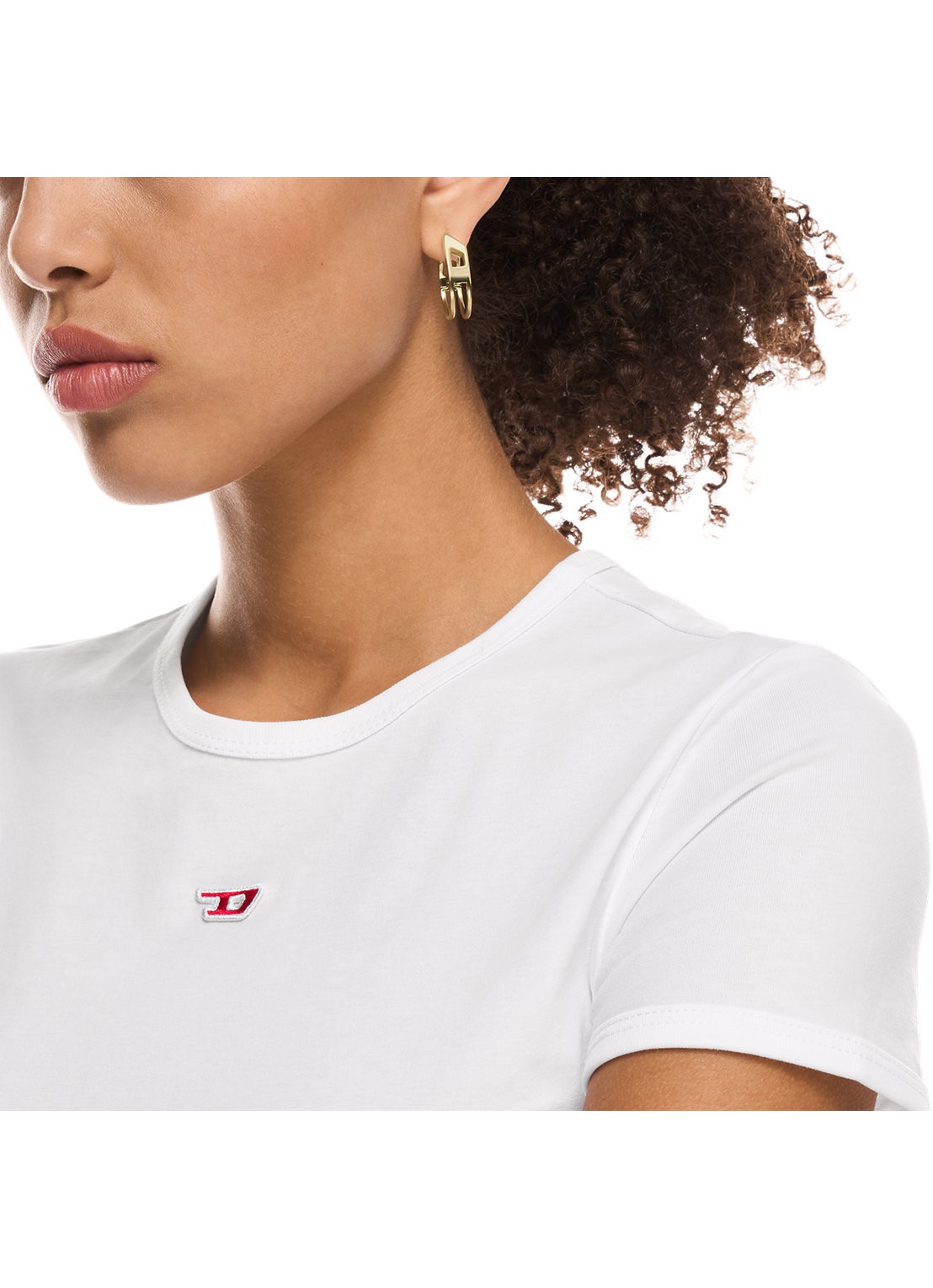 Diesel D Logo oorringen DX1671710 - detail 2 goud