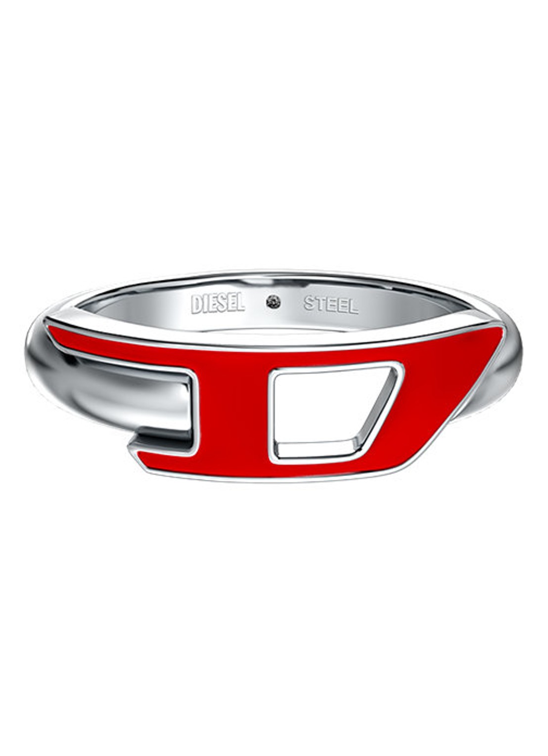 Diesel D Logo ring DX1688040 - detail 2 zilver