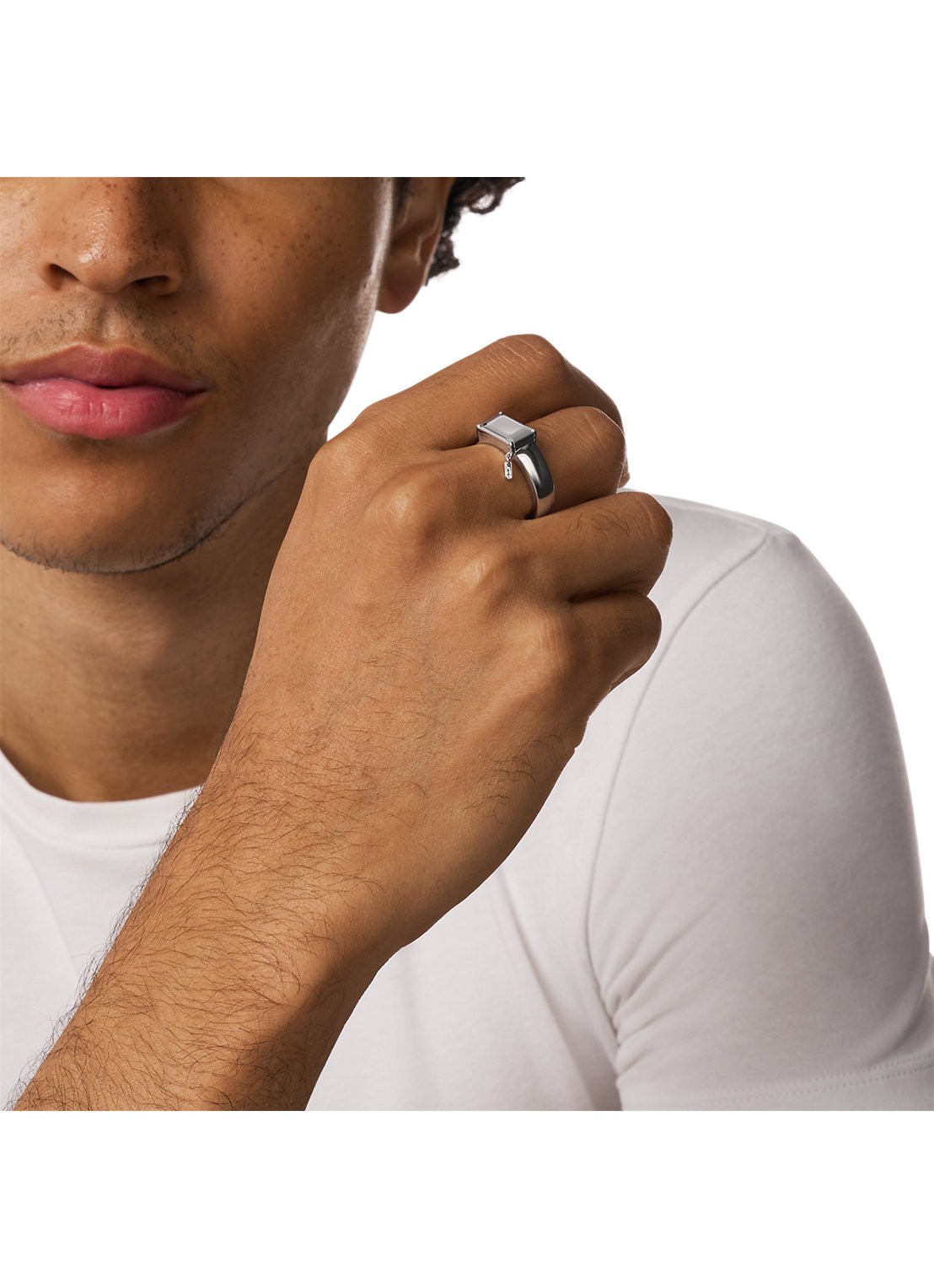 Diesel D Logo ring van zilver DL1365040 - detail 6 zilver