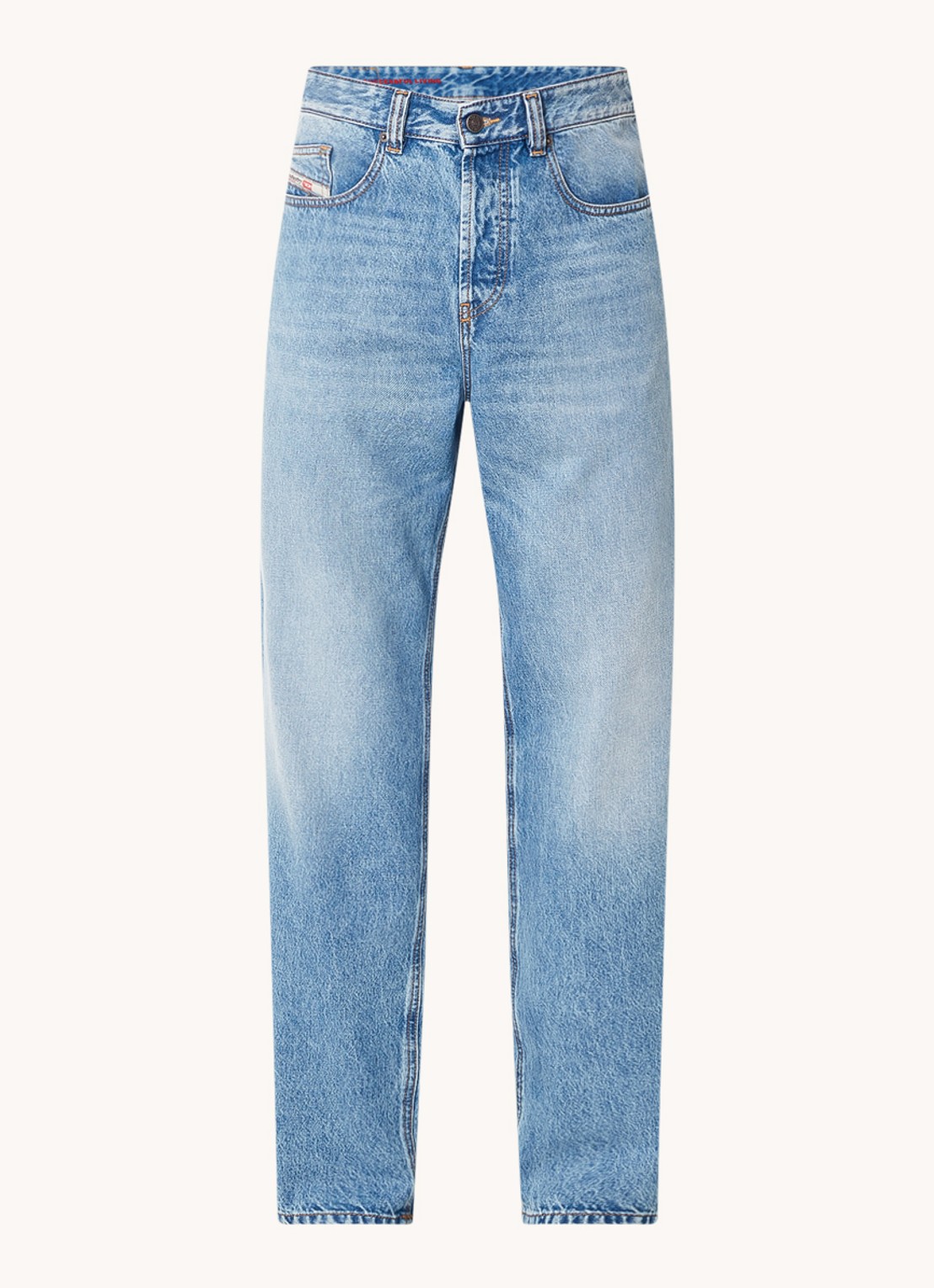 Diesel D-Macro loose fit jeans met medium wassing - voorkant 4 denim