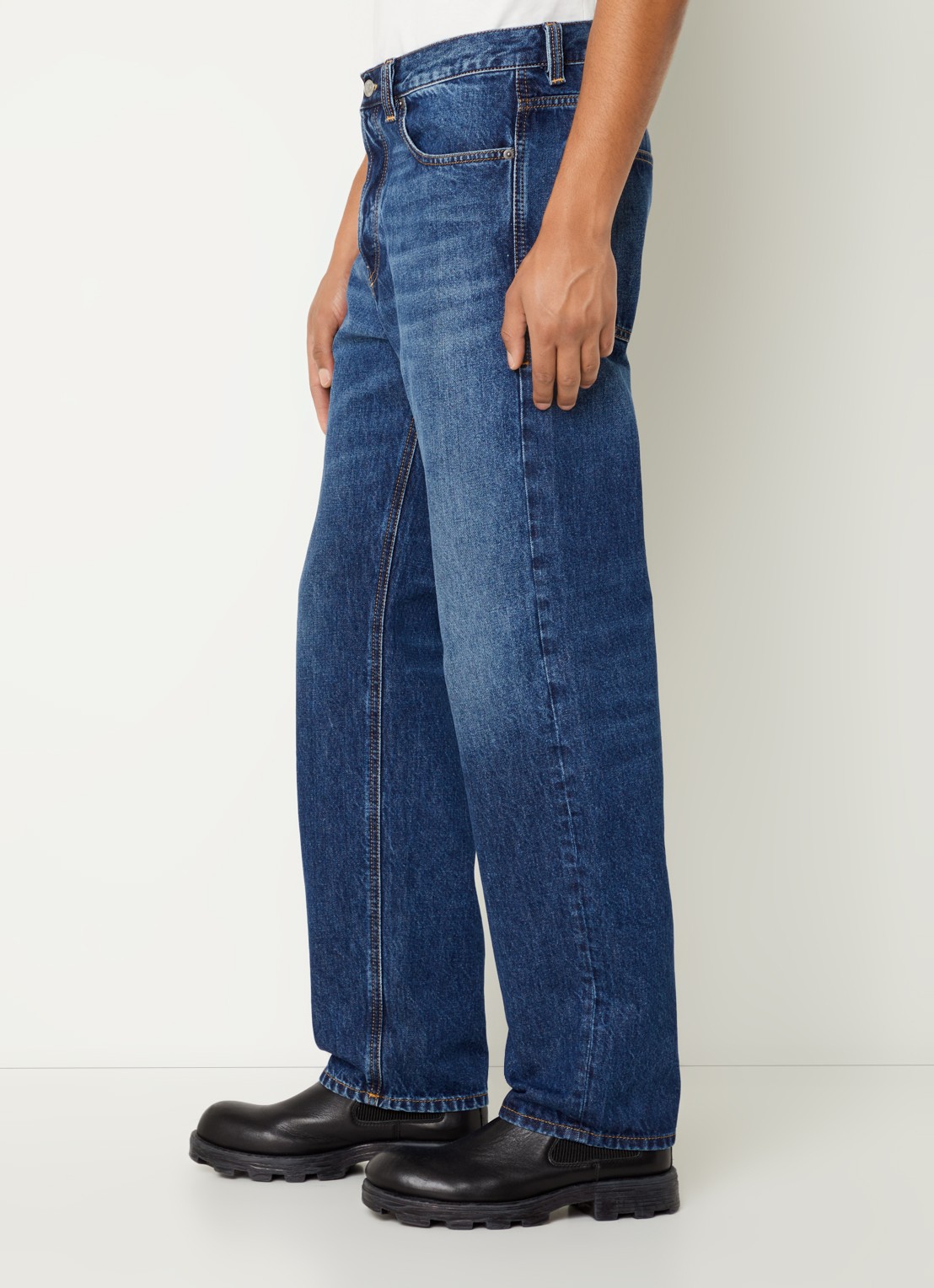 Diesel D-Macs loose fit jeans met medium wassing - detail 2 indigo