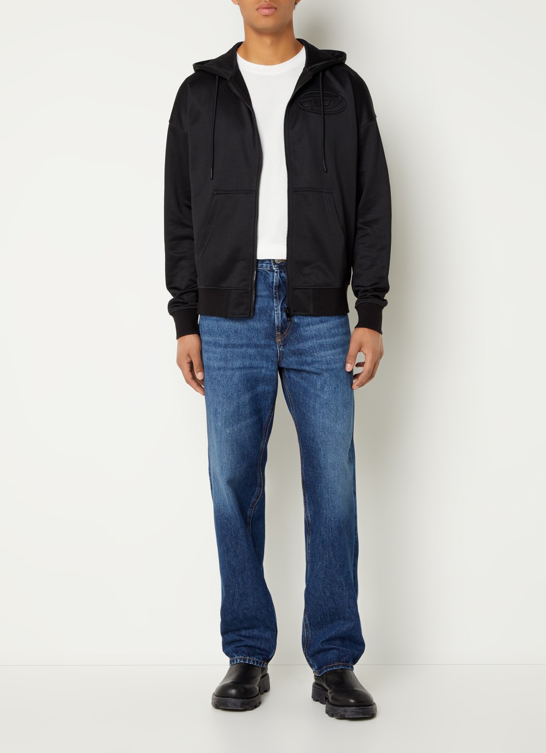 Diesel D-Macs loose fit jeans met medium wassing - voorkant 5 indigo