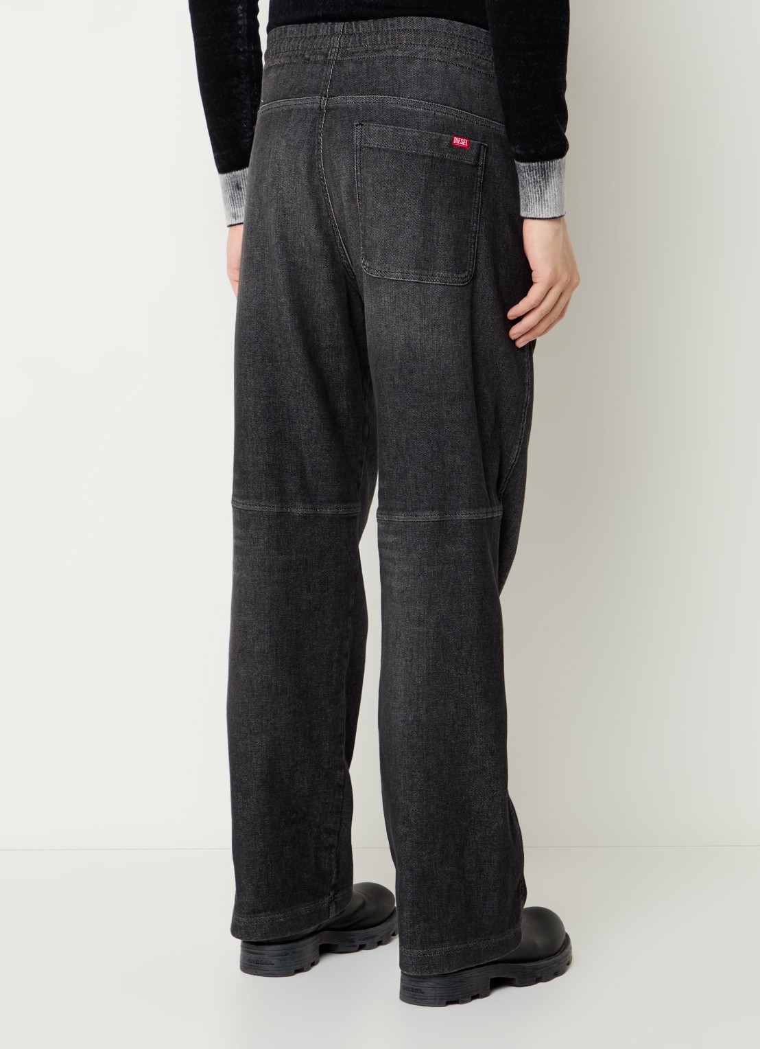 Diesel D-Martyans straight leg joggingbroek van denim met trekkoord - achterkant 5 antraciet