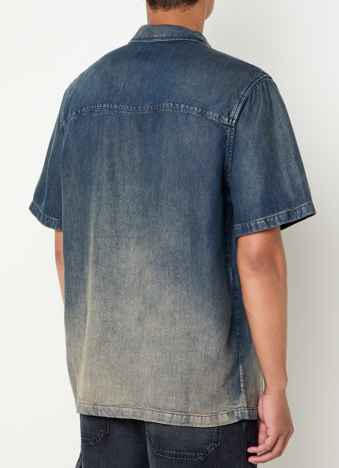 Diesel D-Nabil regular fit overhemd  met verwassen afwerking - achterkant 2 indigo