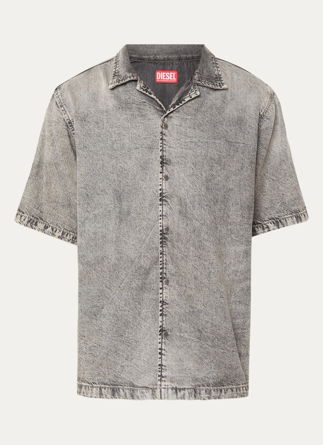 Diesel D-Nabil regular fit overhemd  - voorkant 2 grijs