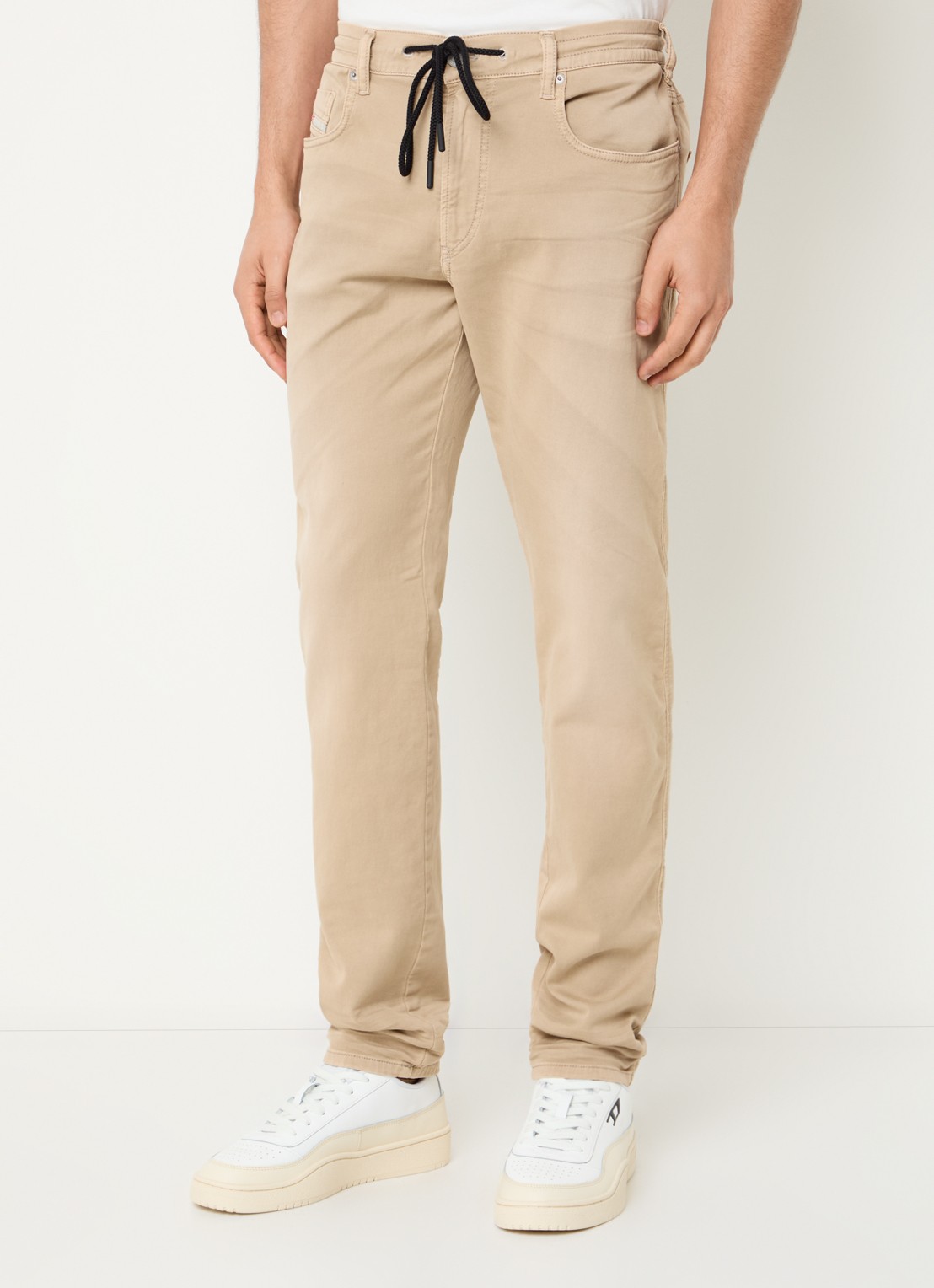 Diesel D-Strukt-B straight leg jeans met gekleurde wassing - detail 4 beige