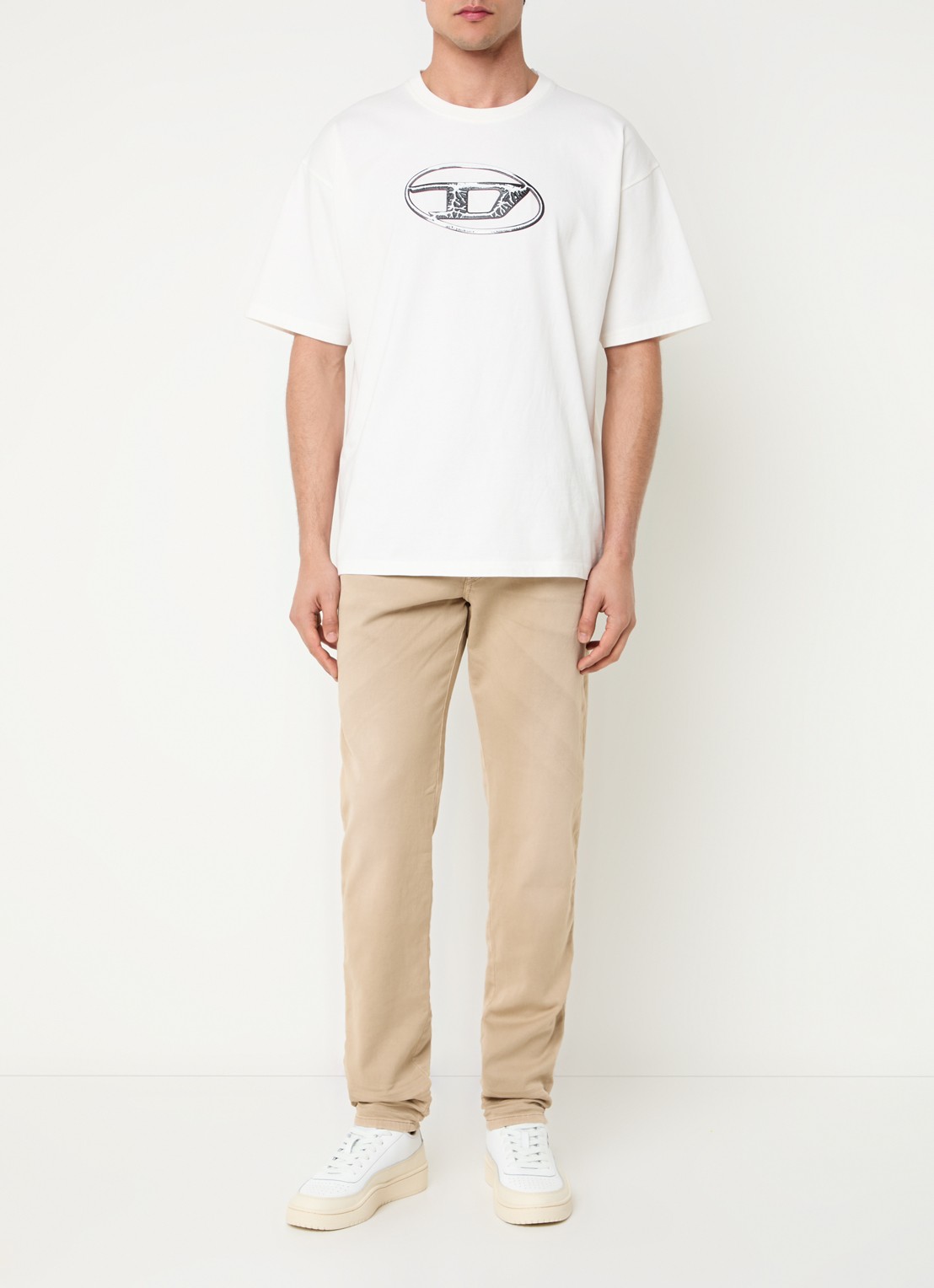 Diesel D-Strukt-B straight leg jeans met gekleurde wassing - voorkant 3 beige