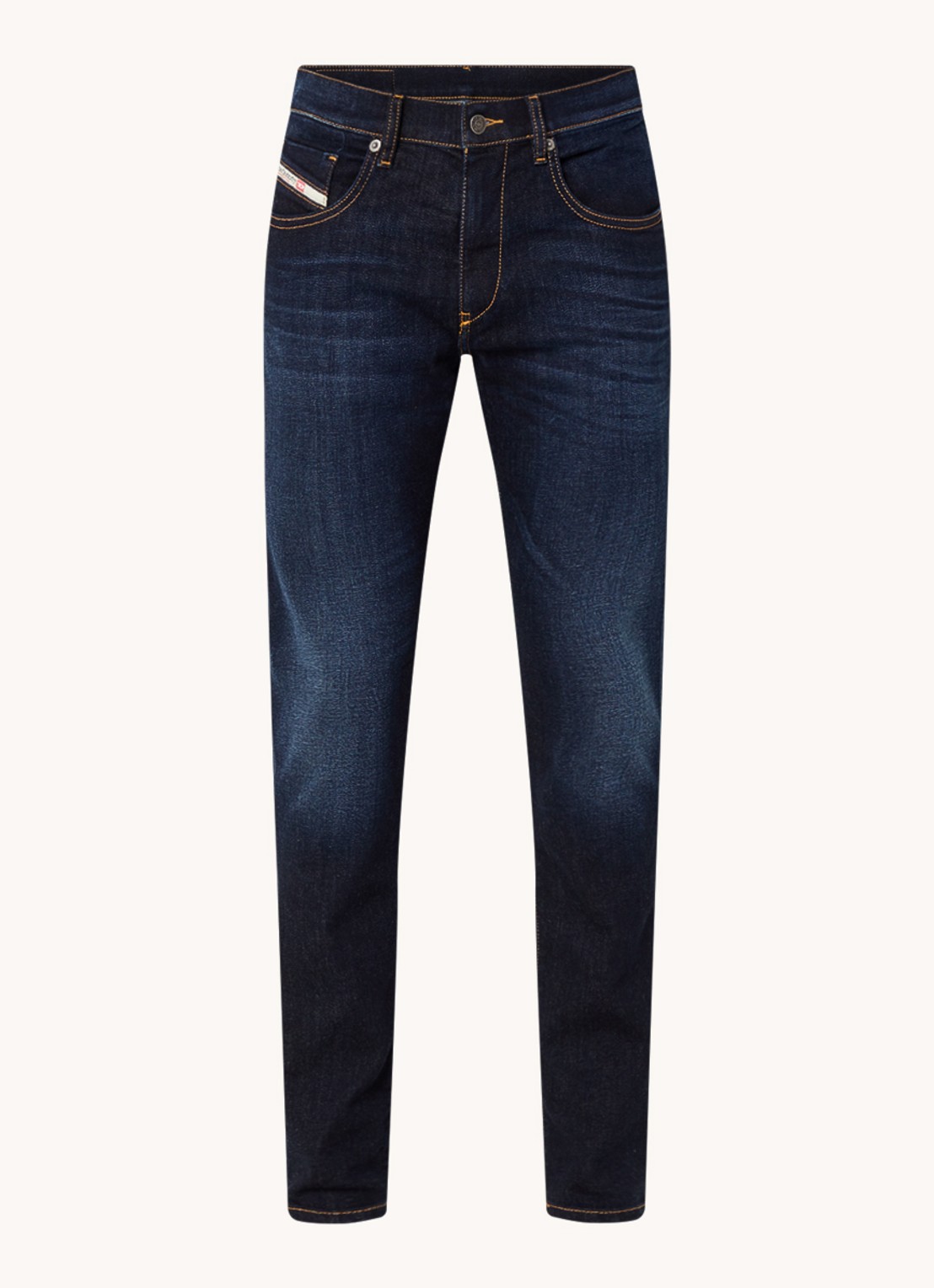 Diesel D-Strukt slim fit jeans met donkere wassing  - voorkant 3 indigo