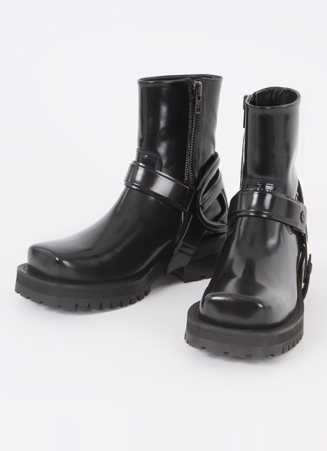 Diesel D-Texan-Harness enkelboot van leer - detail 3 zwart
