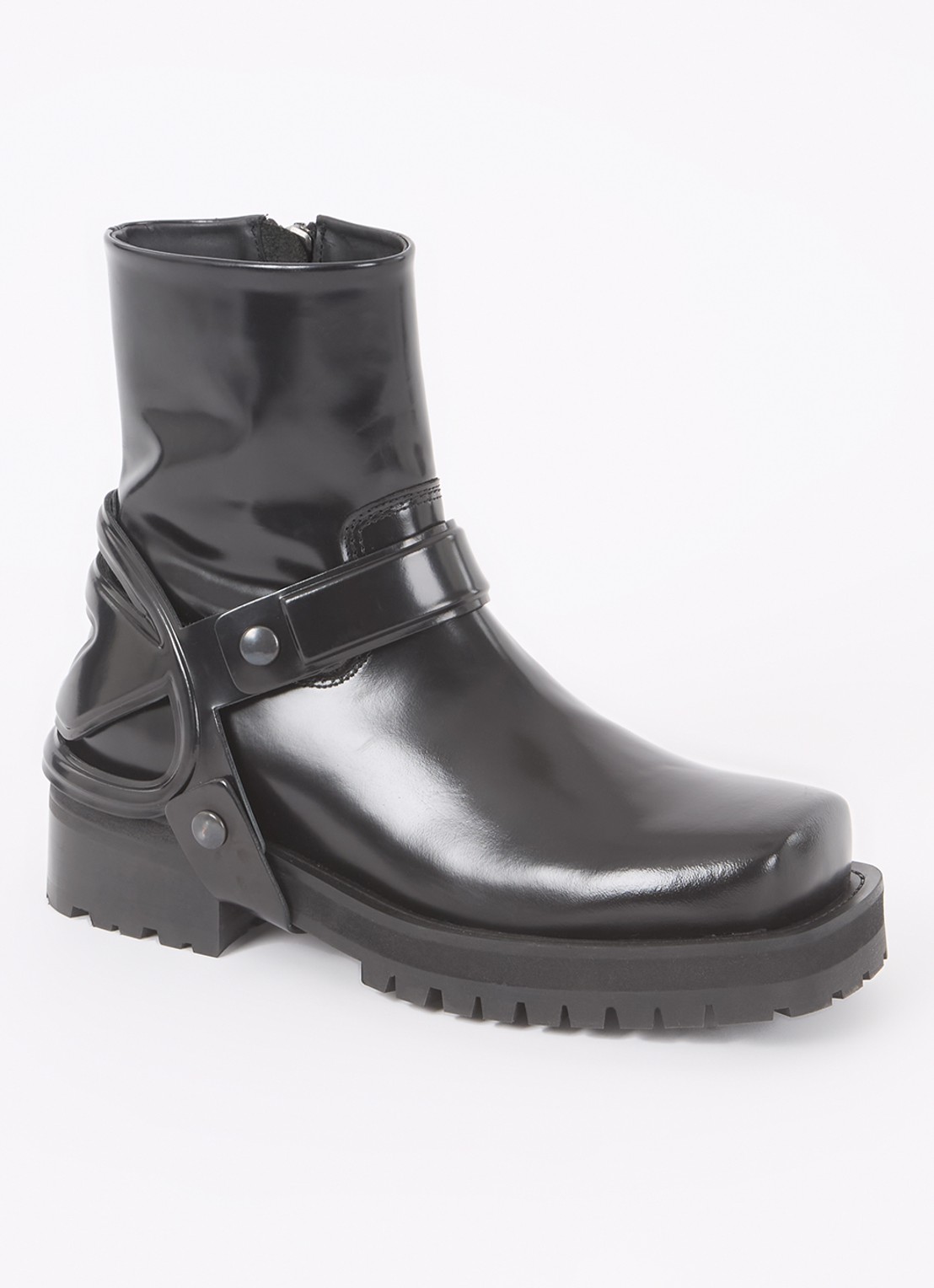 Diesel D-Texan-Harness enkelboot van leer - voorkant 2 zwart