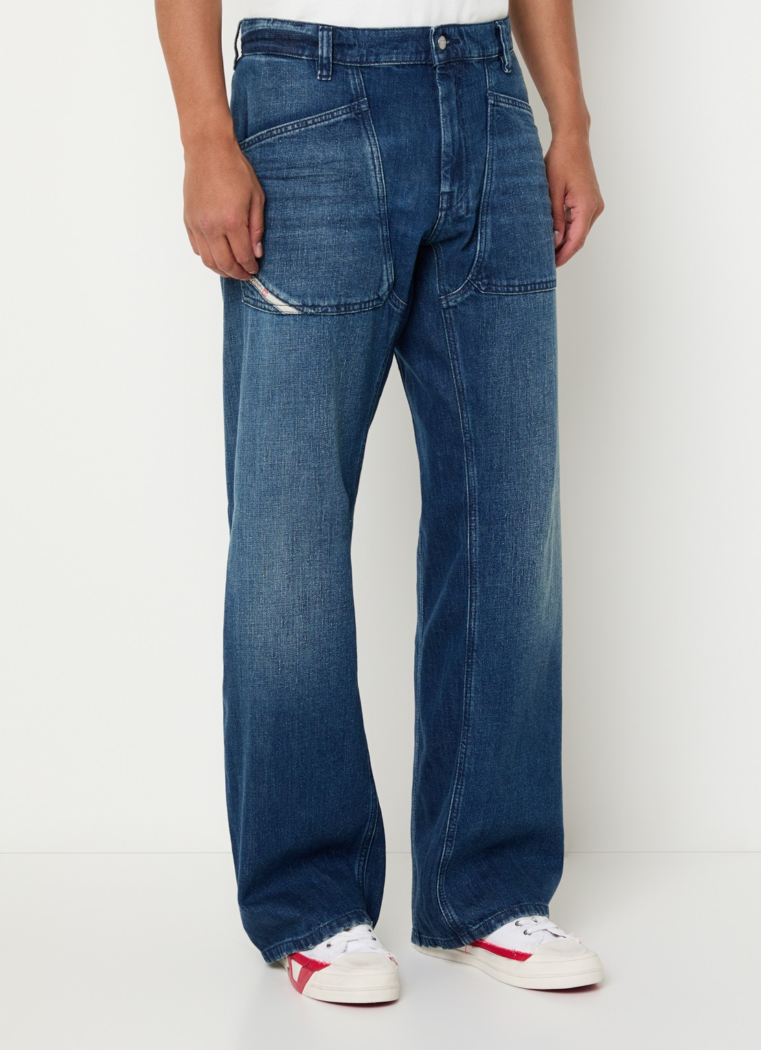Diesel D-zeta loose fit jeans met donkere wassing - detail indigo