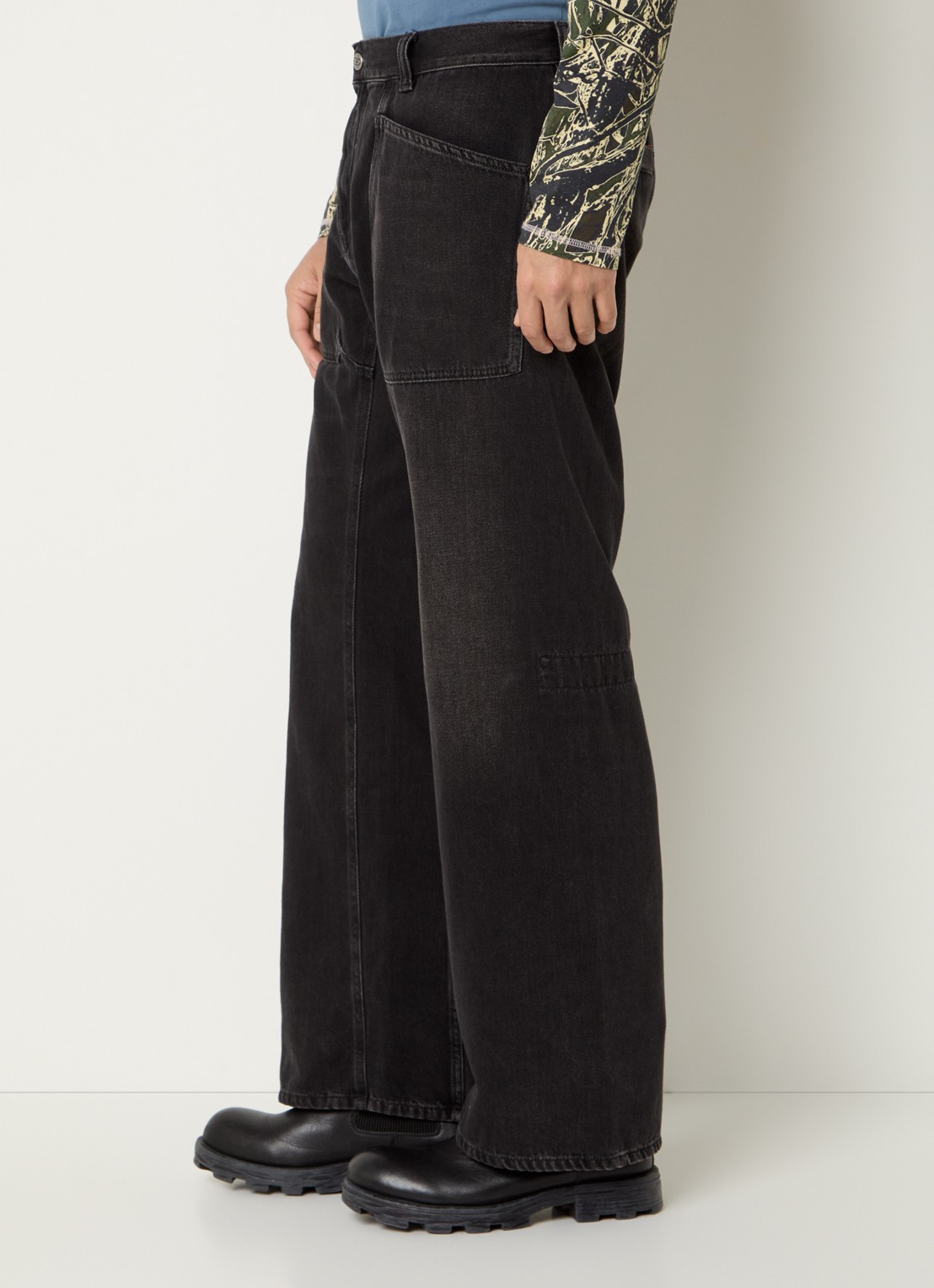 Diesel D-Zeta loose fit jeans met gekleurde wassing en opgestikte zakken - detail 5 antraciet