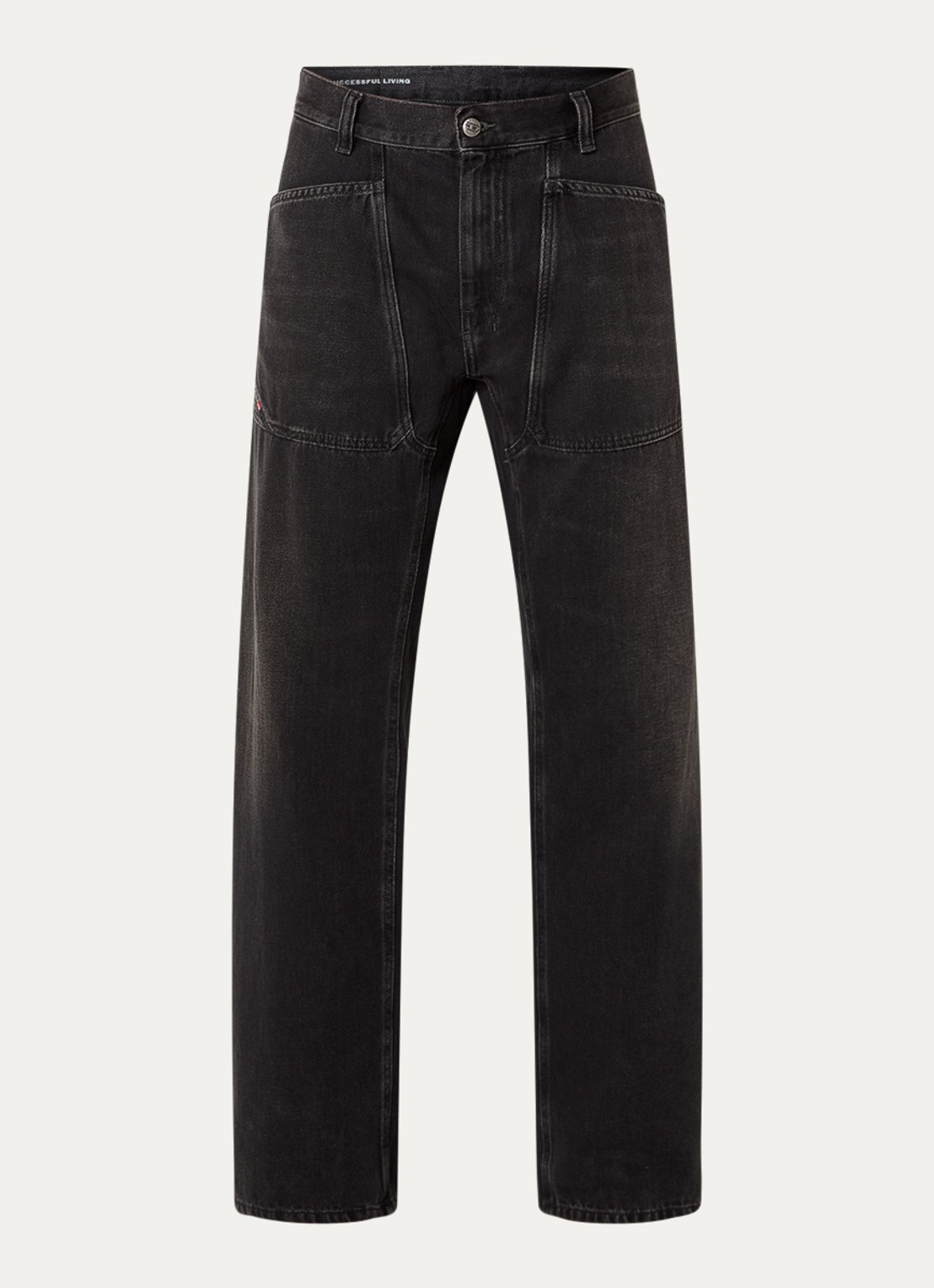 Diesel D-Zeta loose fit jeans met gekleurde wassing en opgestikte zakken - voorkant 2 antraciet