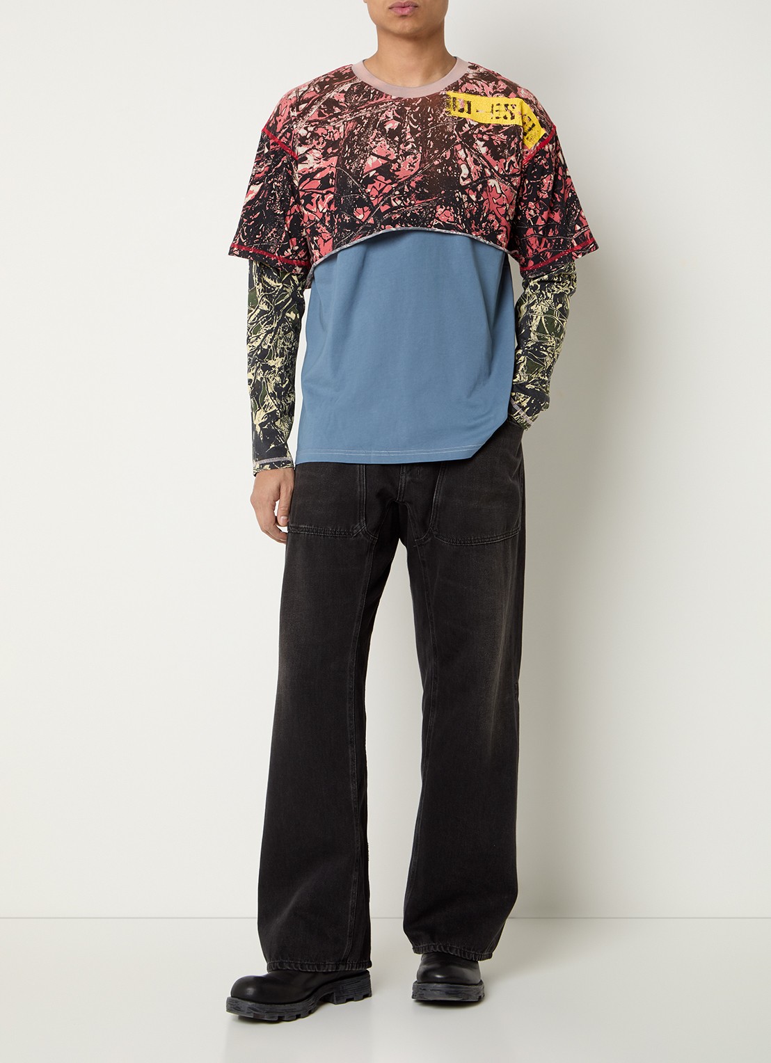 Diesel D-Zeta loose fit jeans met gekleurde wassing en opgestikte zakken - voorkant 3 antraciet