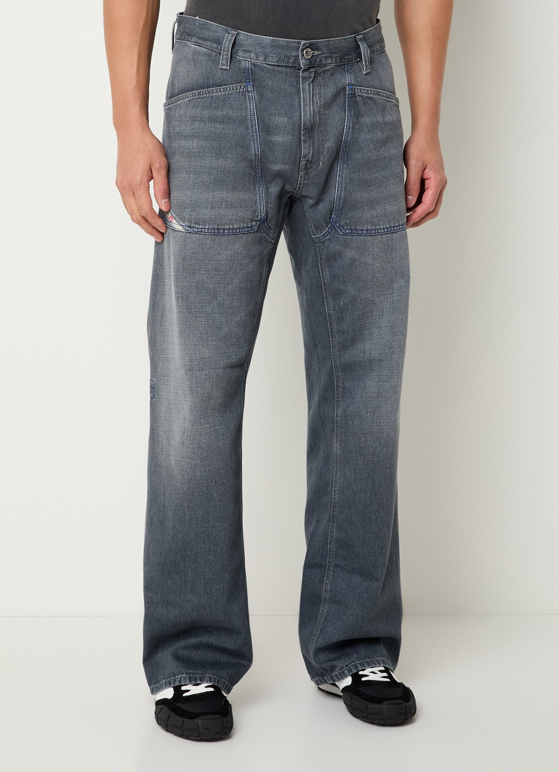 Diesel D-zeta straight fit jeans met gekleurde wassing - detail 2 grijs
