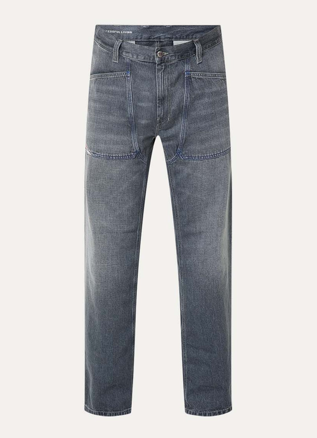 Diesel D-zeta straight fit jeans met gekleurde wassing - voorkant 4 grijs