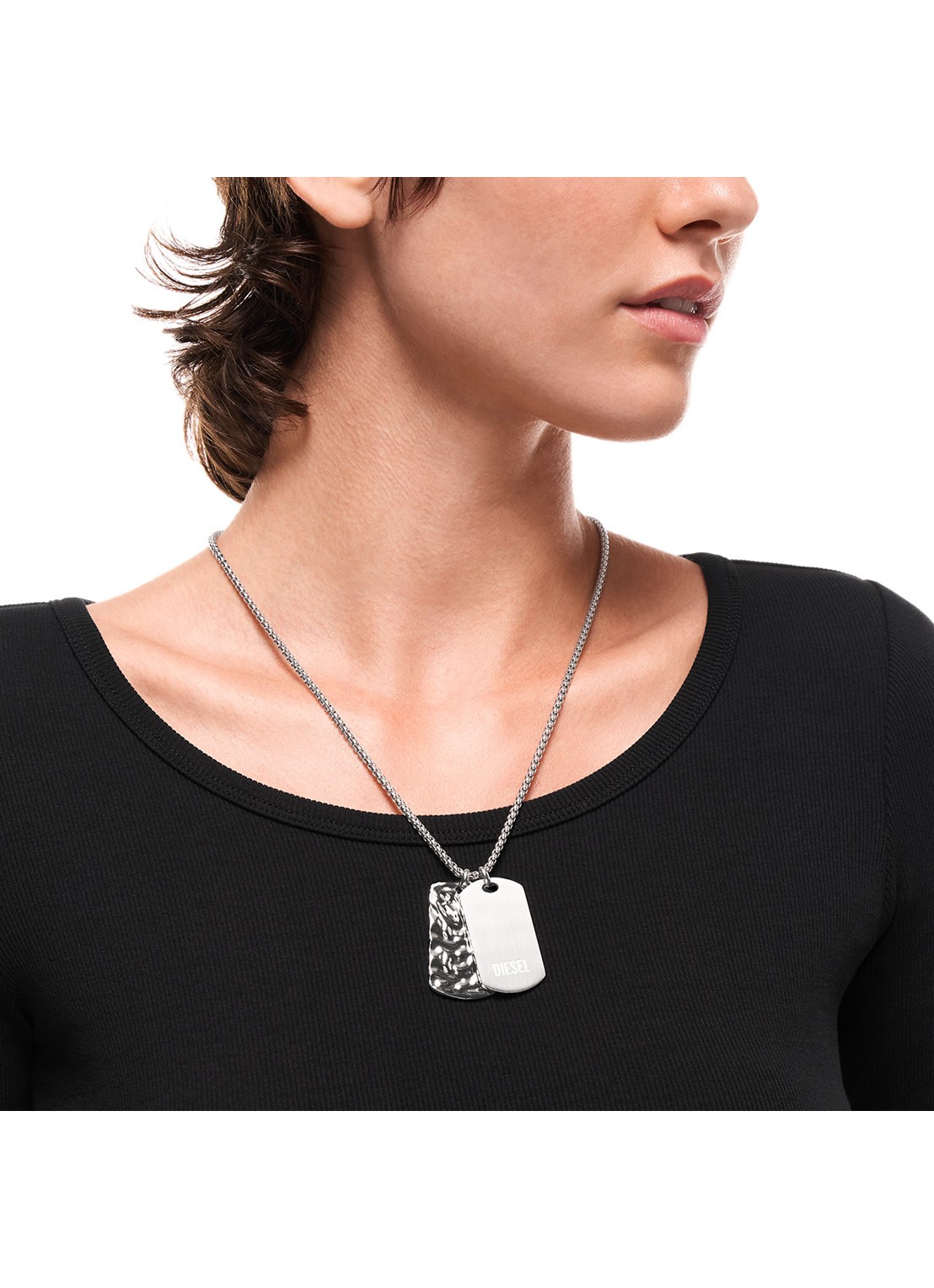 Diesel Diesel Font ketting DX1735040 - detail 3 zilver