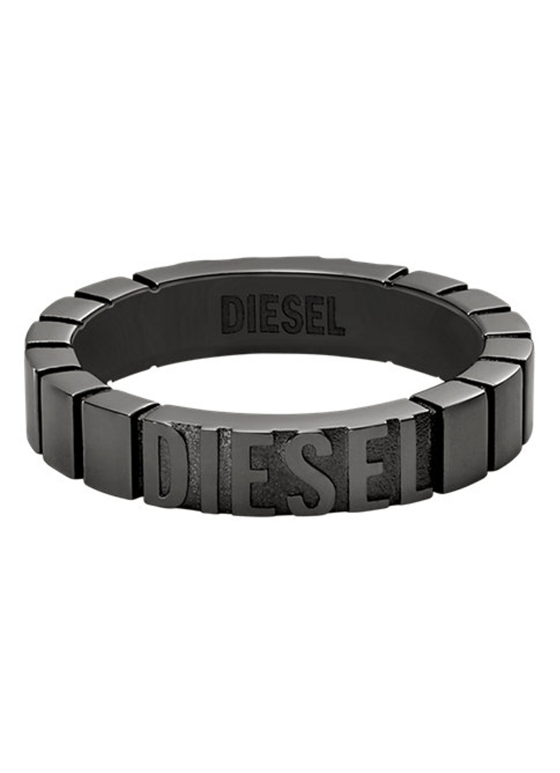 Diesel Diesel Font ring met logo DX1612060 - detail 3 antraciet