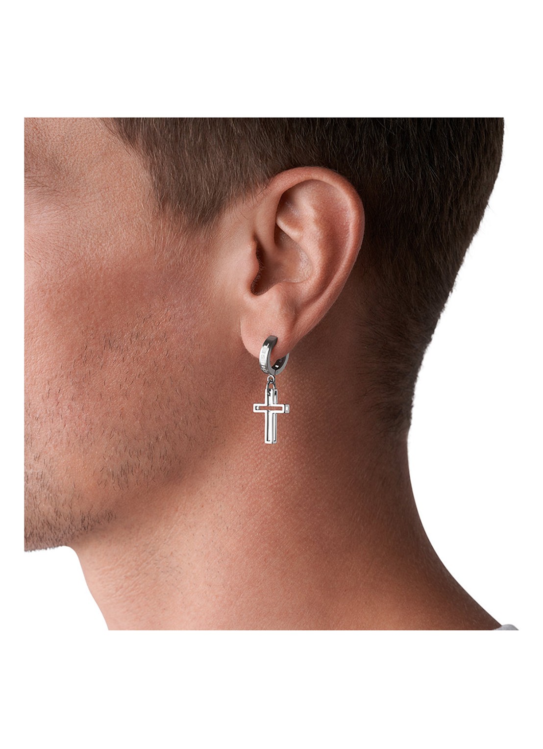 Diesel Enkele oorring met hanger DX1333040 - detail zilver
