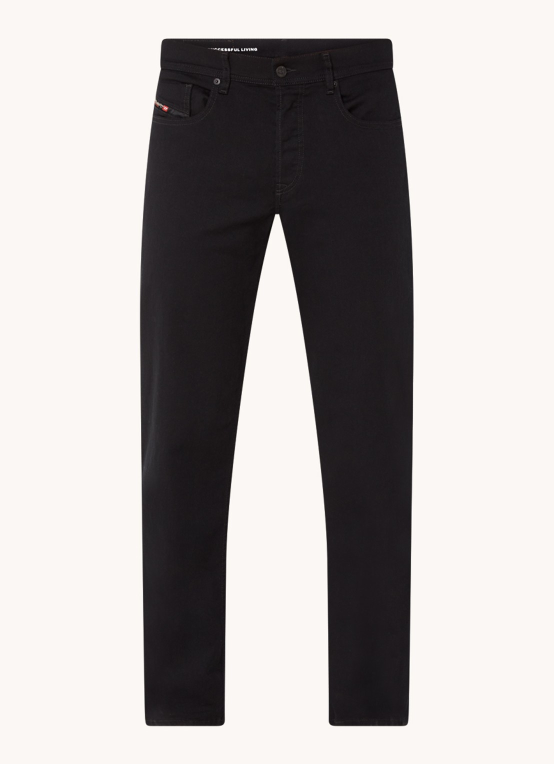 Diesel Finitive straight leg jeans met donkere wassing  - voorkant 4 zwart