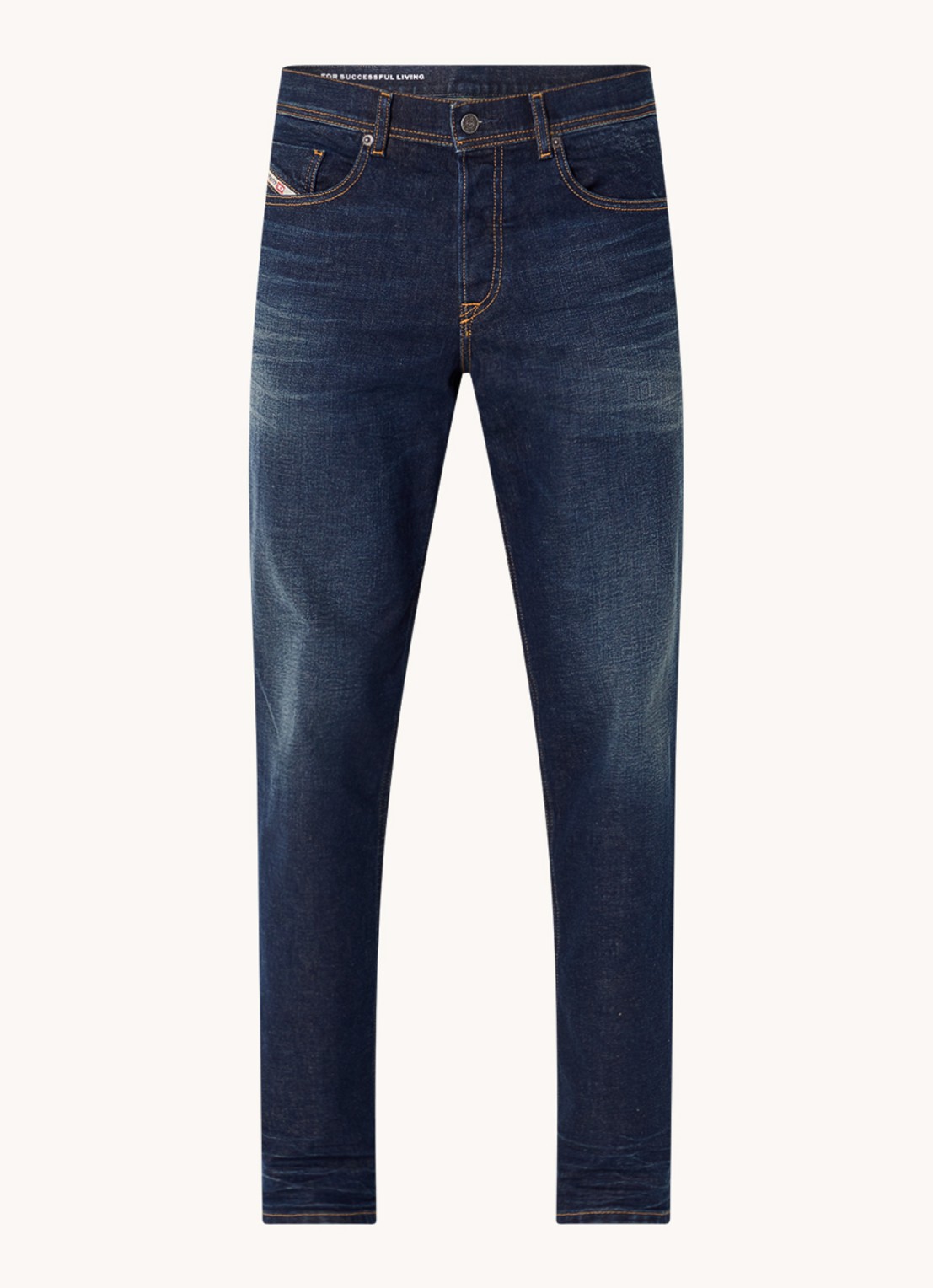 Diesel Finitive straight leg jeans met donkere wassing  - voorkant indigo
