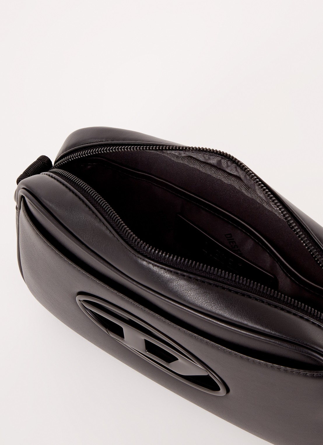 Diesel Holi-D crossbodytas met logo en afneembare schouderriem - detail zwart