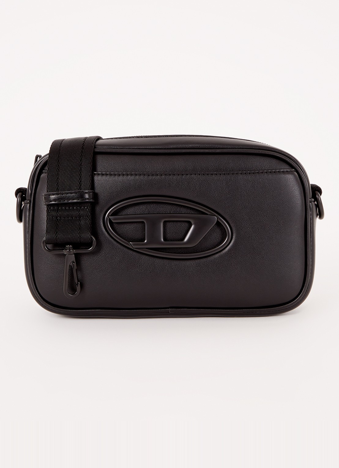 Diesel Holi-D crossbodytas met logo en afneembare schouderriem - voorkant 4 zwart