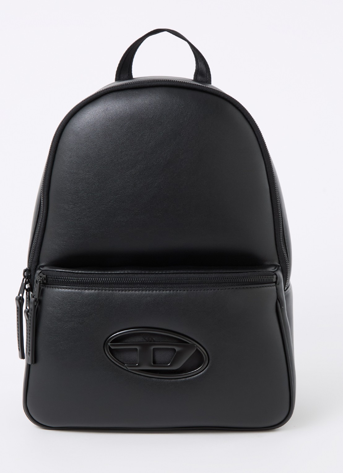 Diesel Holi-D rugzak met logo en 13 inch laptopvak - voorkant 3 zwart