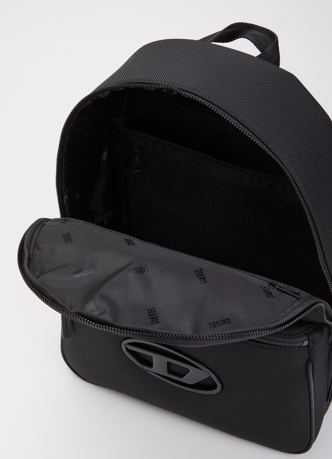 Diesel Holi-D rugzak met logo en 13 inch laptopvak - detail 3 zwart
