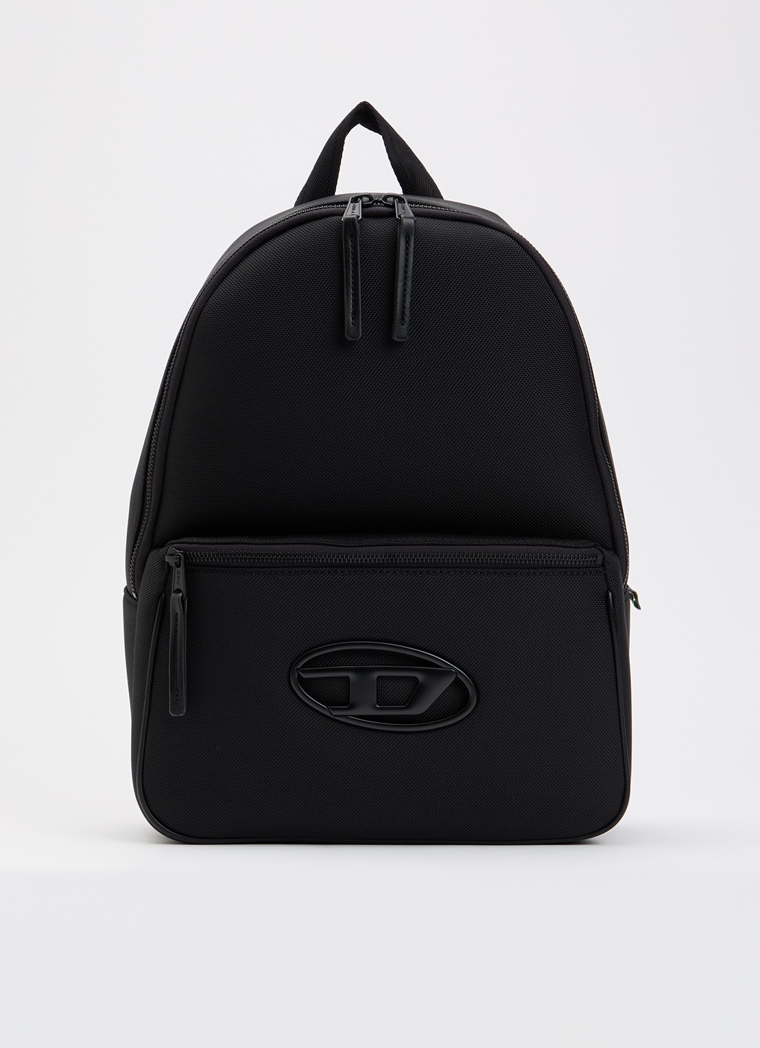 Diesel Holi-D rugzak met logo en 13 inch laptopvak - voorkant 2 zwart