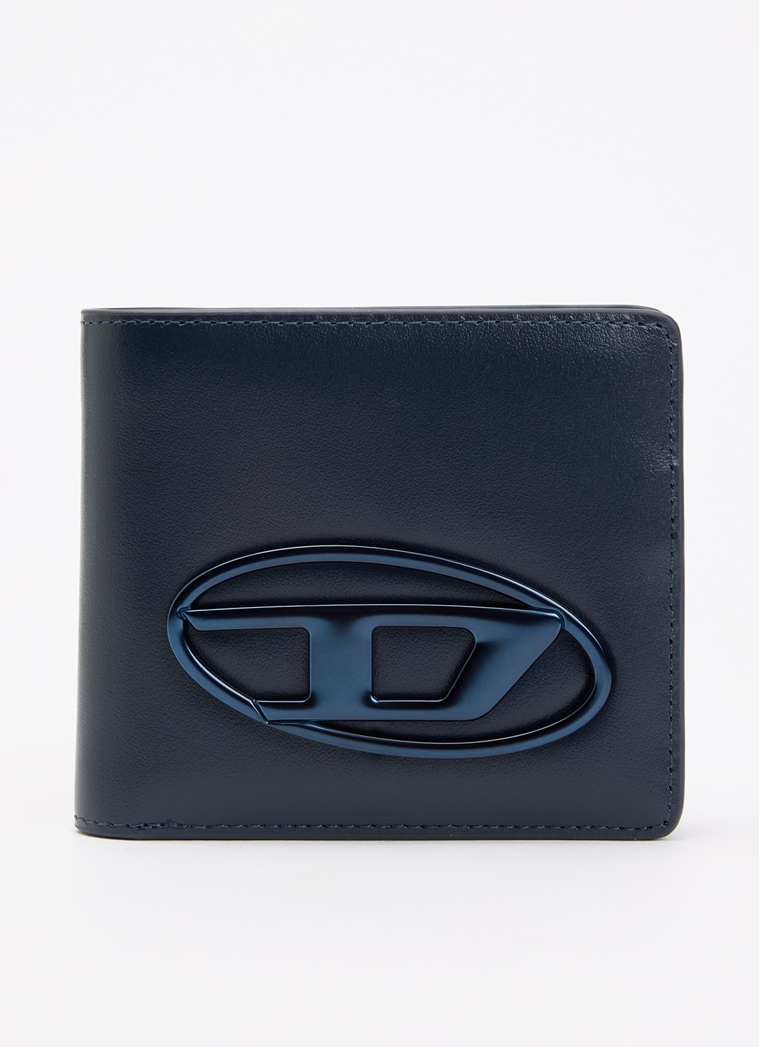Diesel Holi Fold Coin portomonee van leer - voorkant 2 donkerblauw