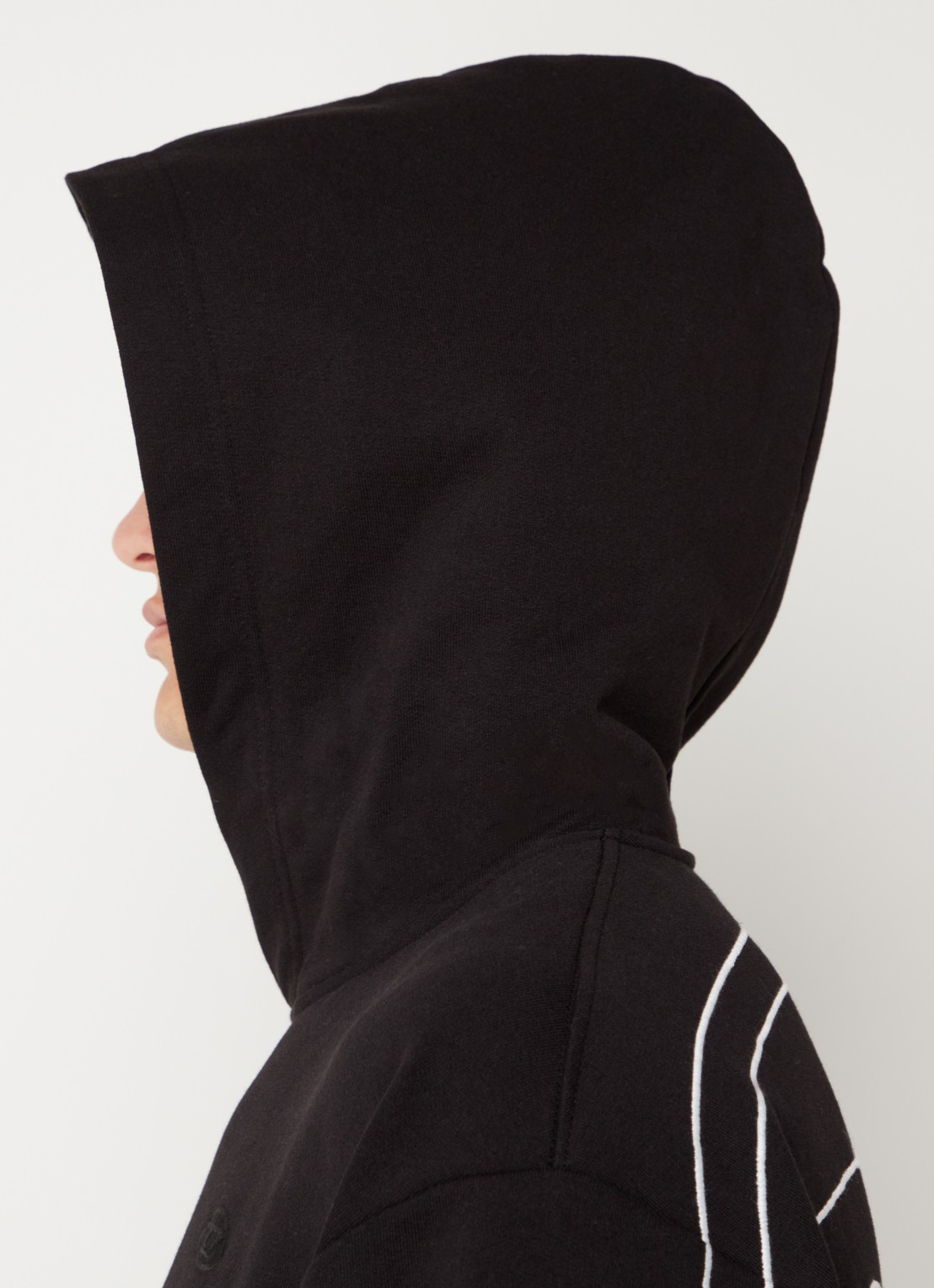 Diesel Hoodie met backprint en logoborduring  - detail 2 zwart