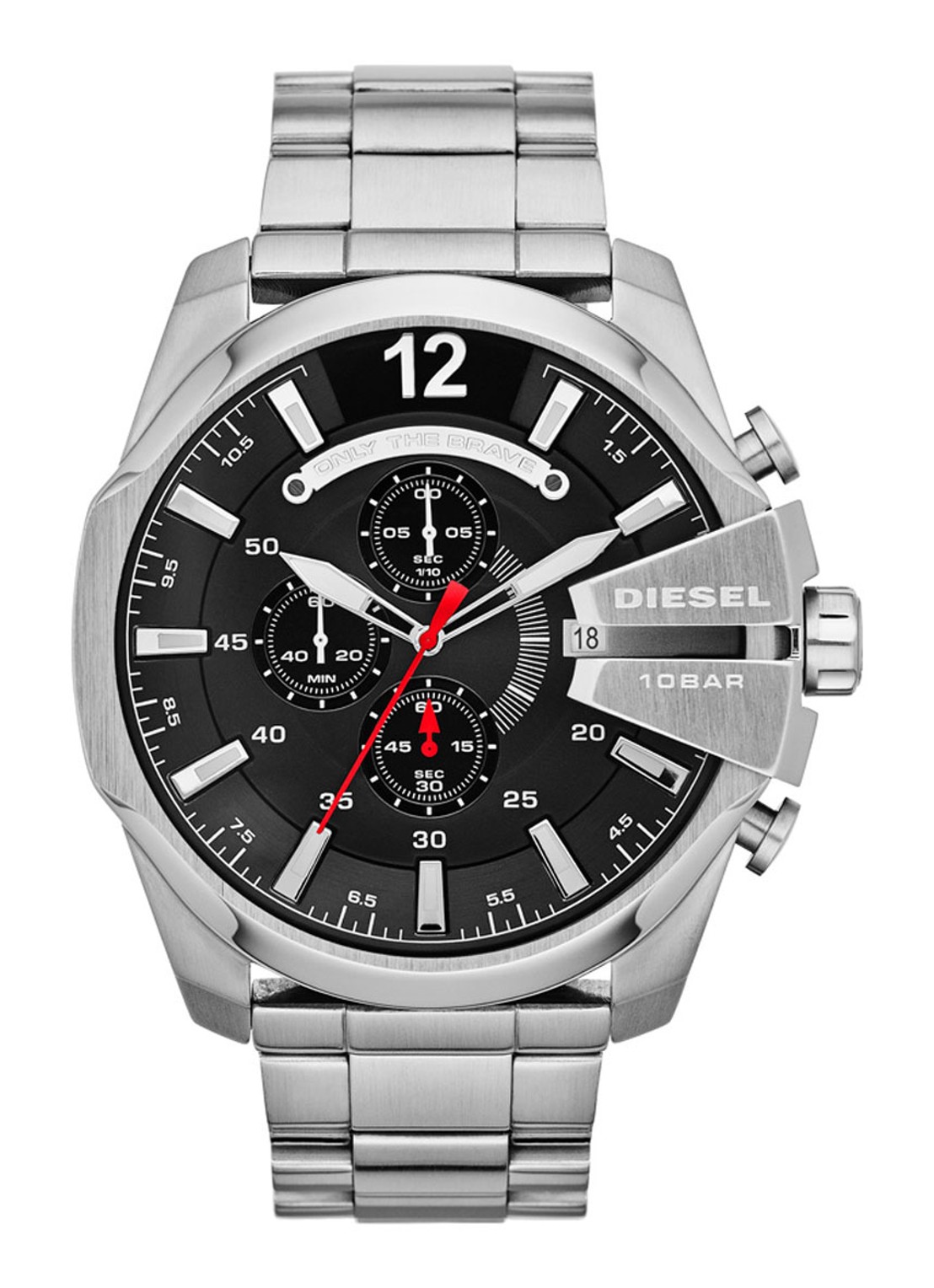 Diesel Horloge Mega Chief DZ4308 - voorkant zilver