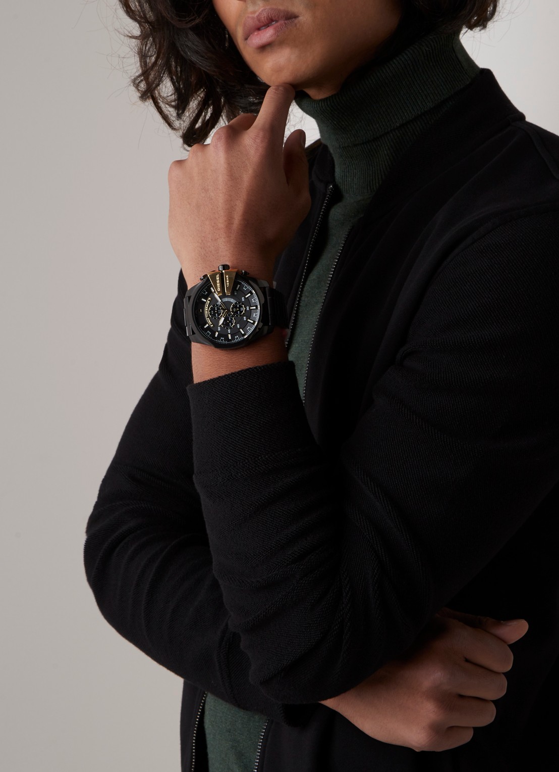 Diesel Horloge Mega Chief DZ4338 - voorkant 4 zwart