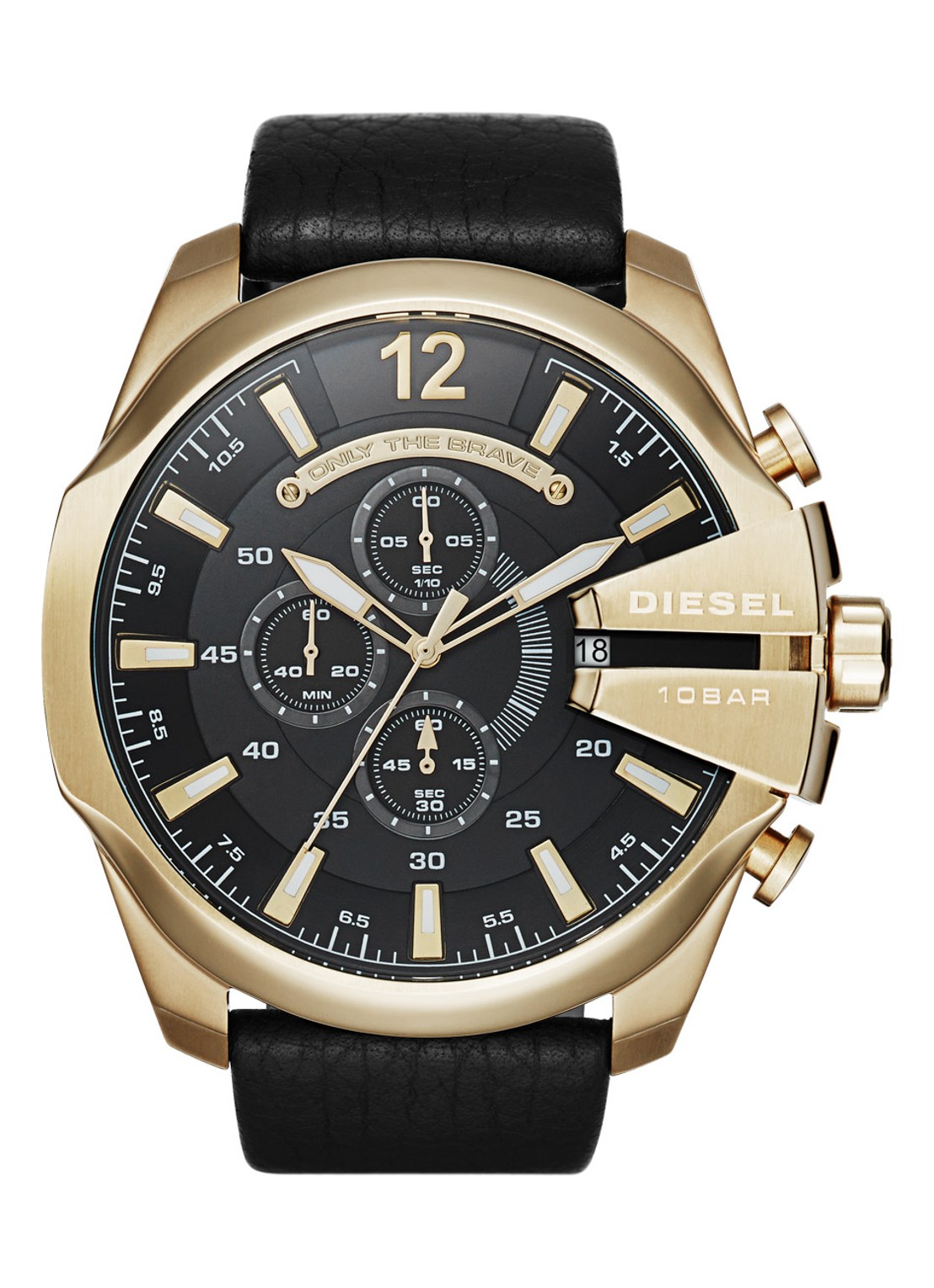 Diesel Horloge Mega Chief DZ4344 - voorkant goud