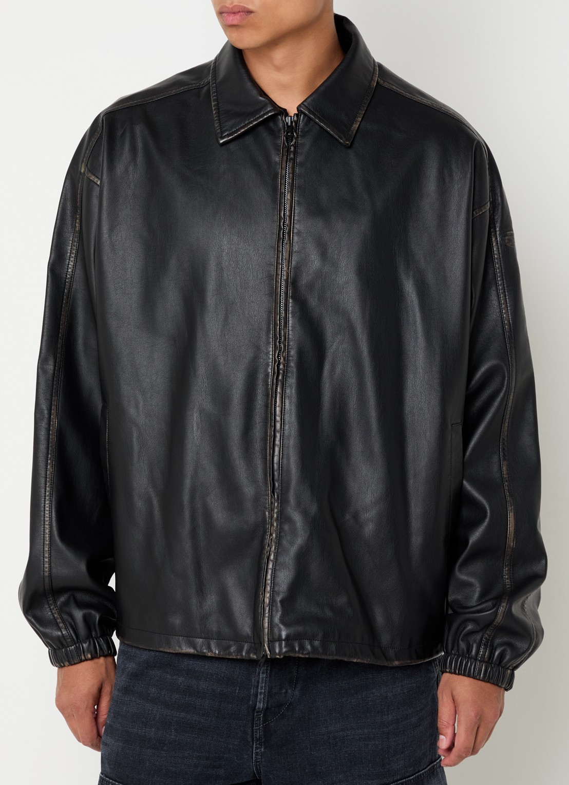Diesel J-ake jack van imitatieleer - detail 4 zwart