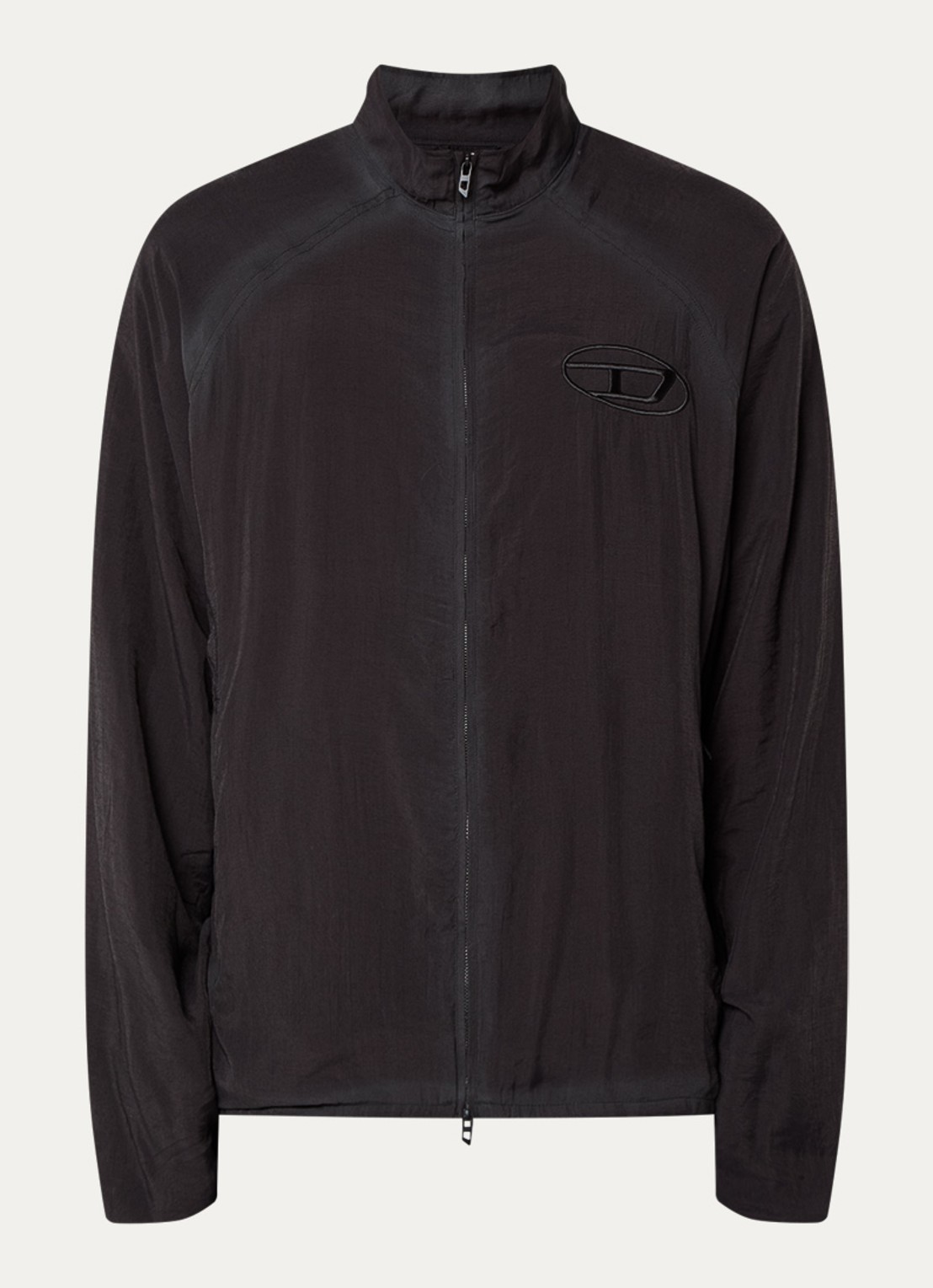 Diesel J-Henri jack met logo- en backprint - voorkant 2 antraciet