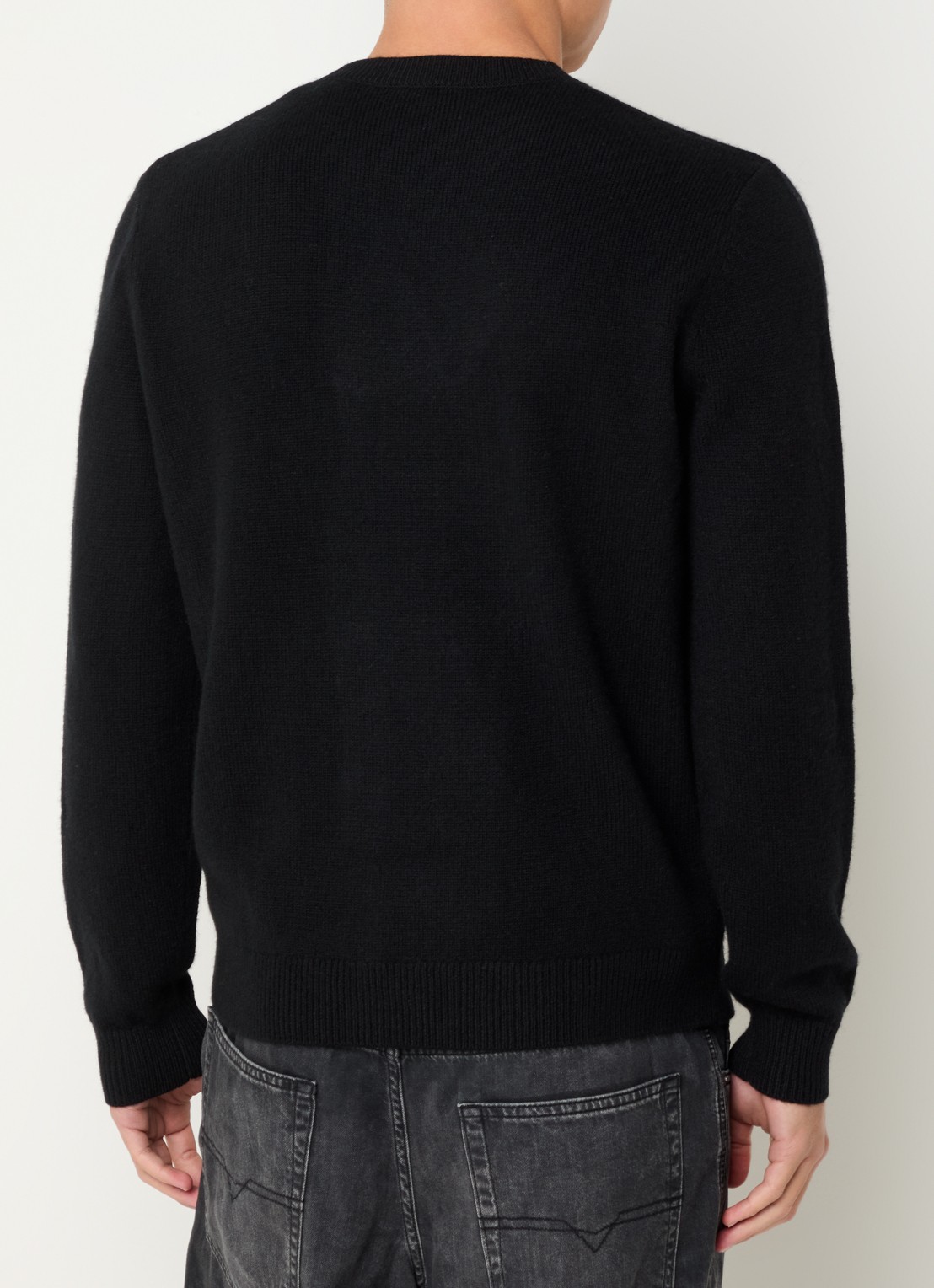 Diesel K-argol fijngebreide pullover met logo - achterkant 2 zwart