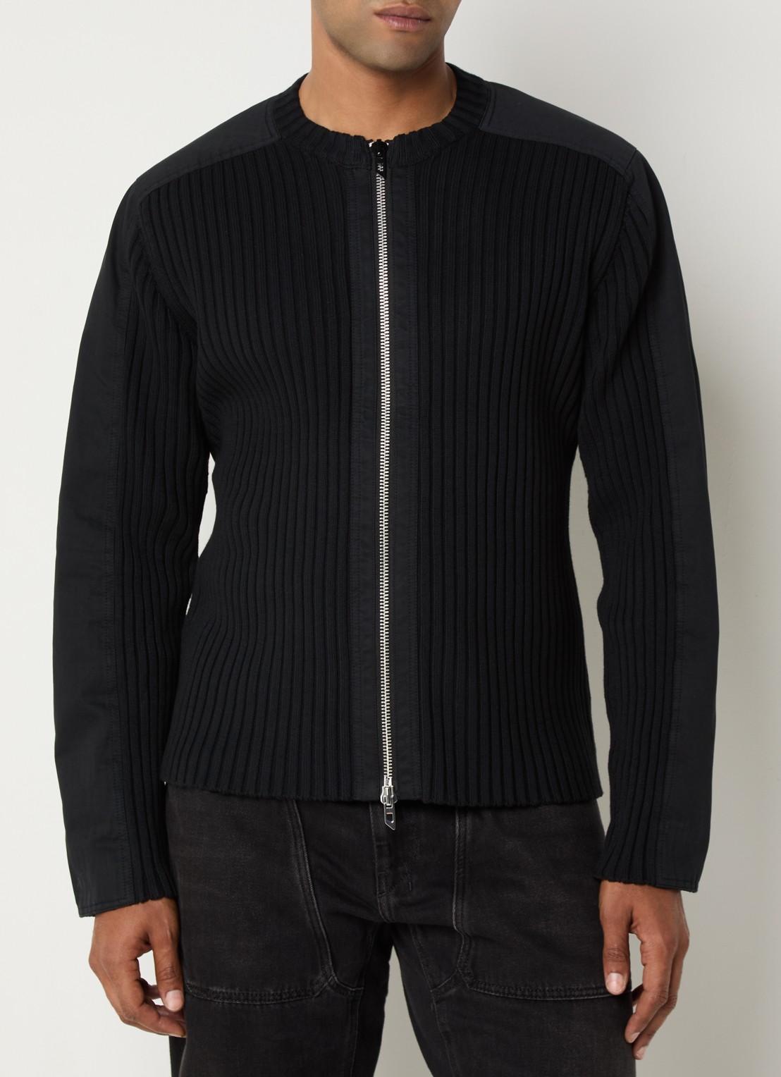 Diesel K-Matty fijngebreid vest  - detail 2 zwart