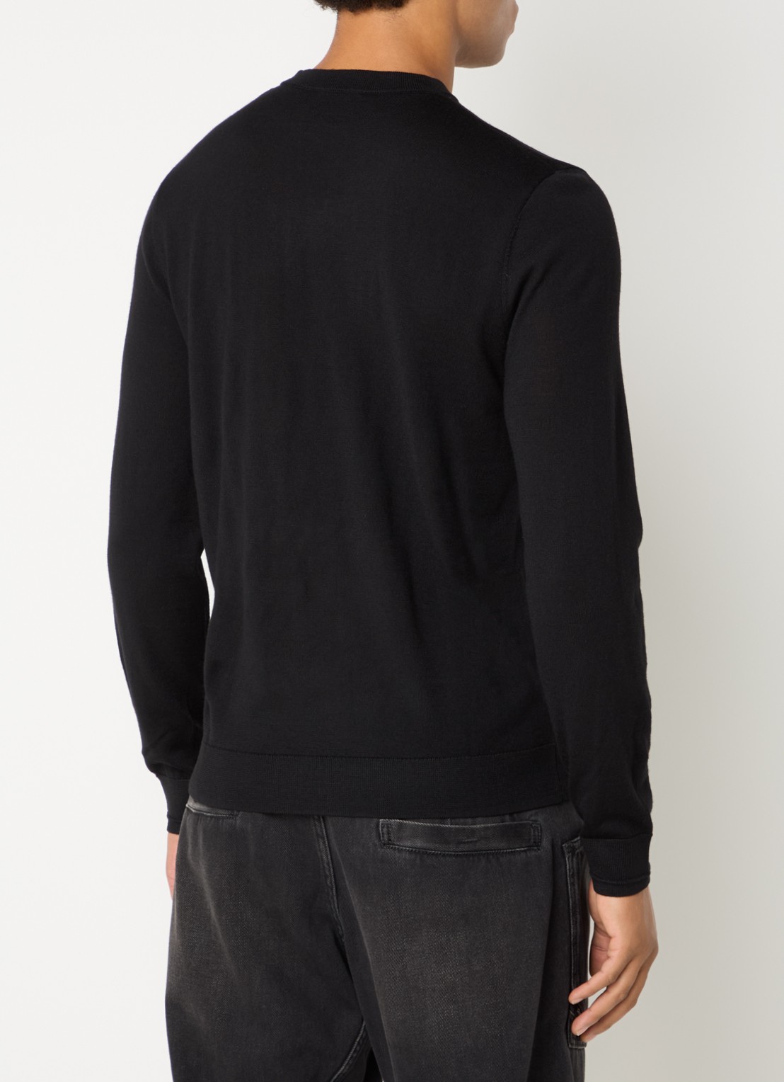 Diesel K-Valiam fijngebreide pullover van wol met logo - achterkant zwart