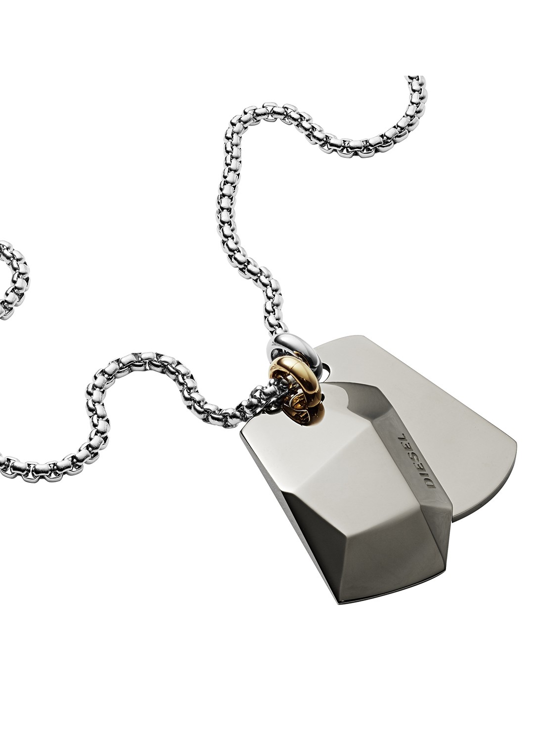 Diesel Ketting met hanger DX1143040 - voorkant zilver
