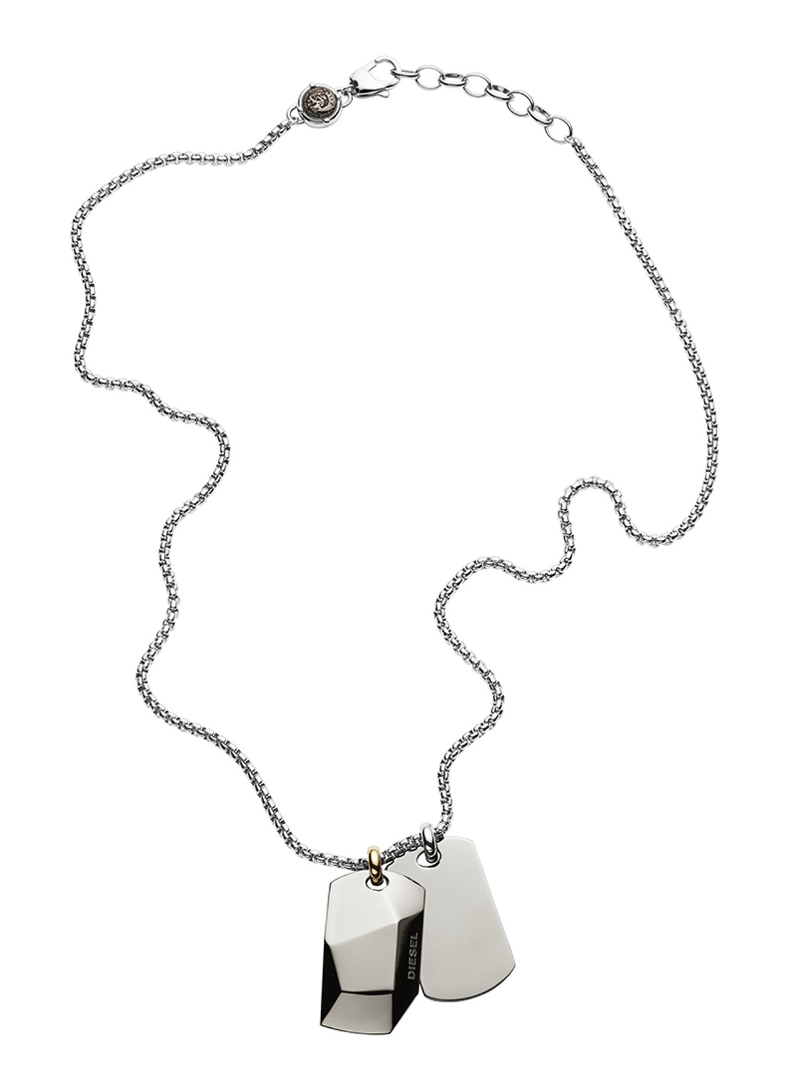 Diesel Ketting met hanger DX1143040 - voorkant 2 zilver