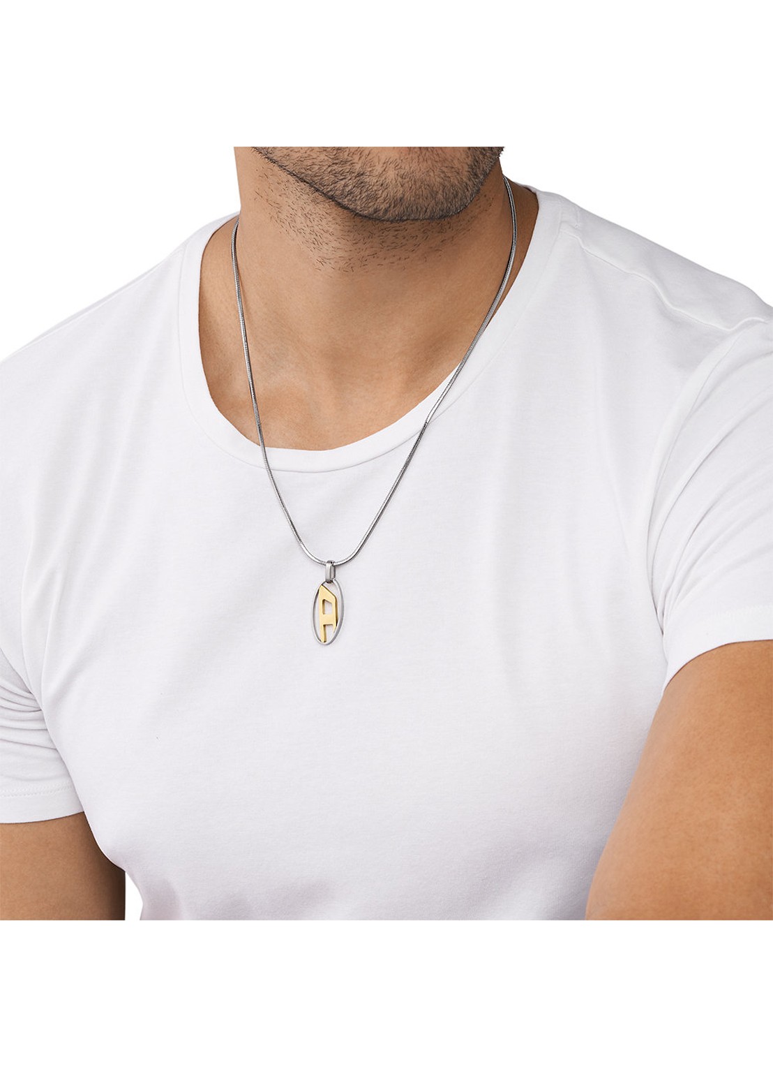 Diesel Ketting met logo DX1421931 - detail 3 zilver