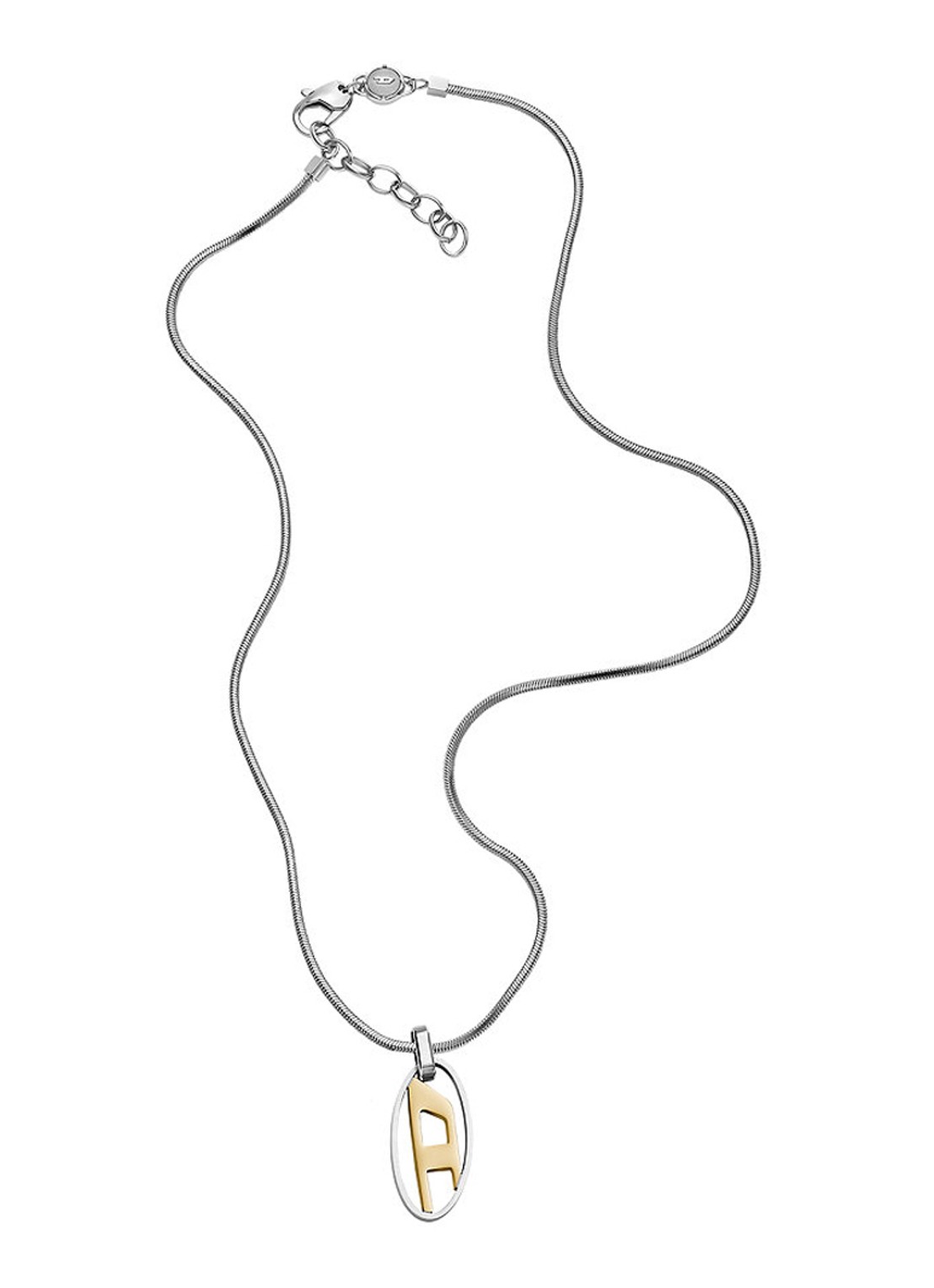 Diesel Ketting met logo DX1421931 - voorkant 2 zilver
