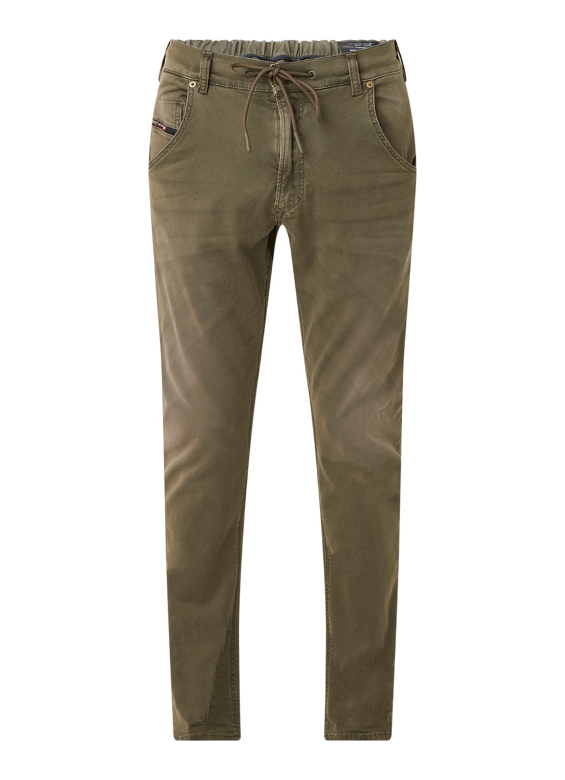Diesel Krooley-E-Ne tapered jogg jeans met stretch - voorkant legergroen