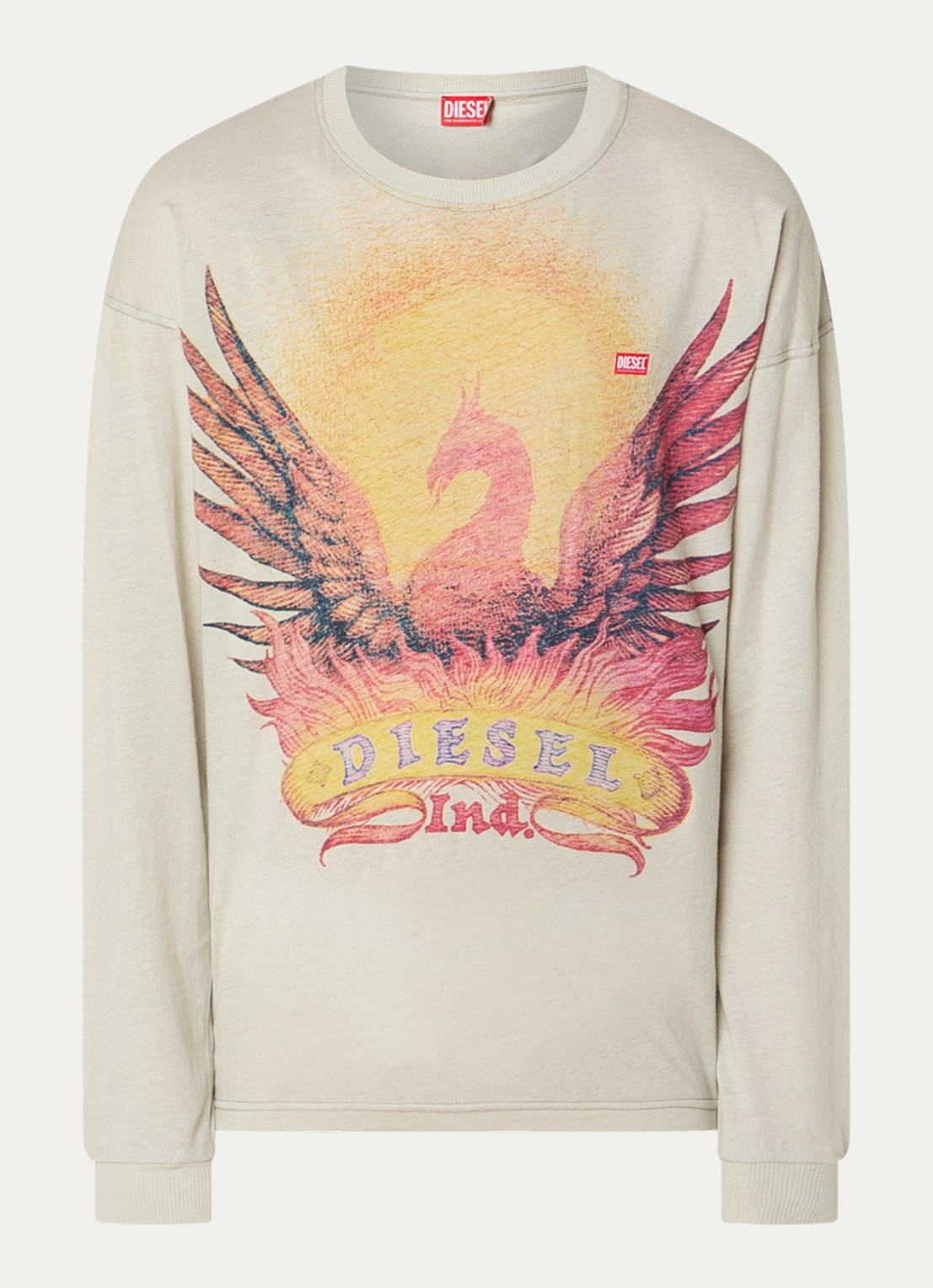 Diesel Longsleeve met print - voorkant lindegroen