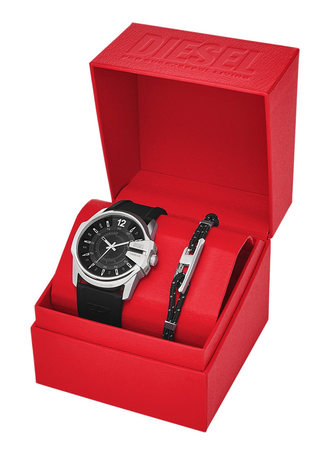 Diesel Master Chief horloge en armband set van 2 DZ4700SET - detail 4 zilver
